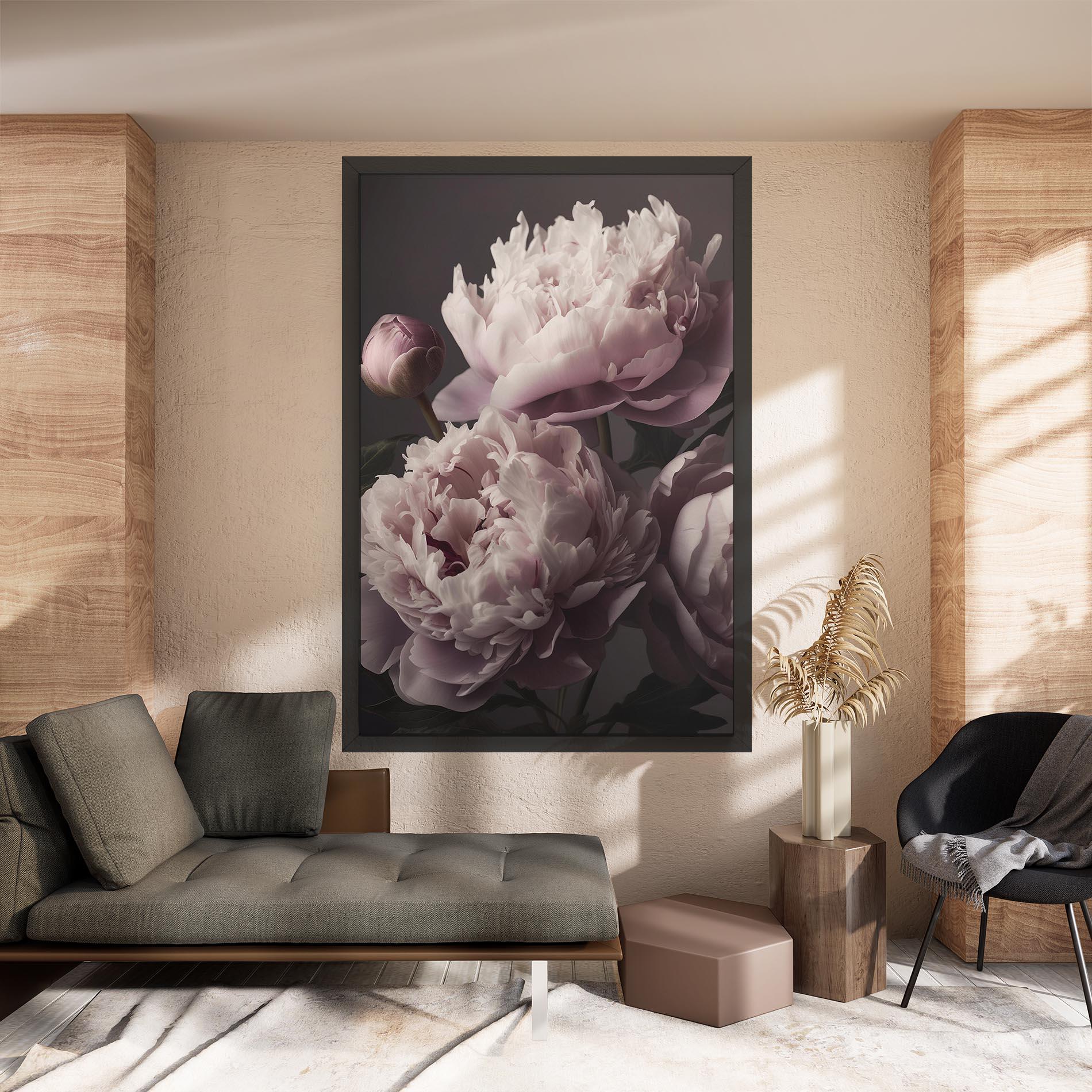 Картина на платно Grey Pastel Pink Peony mockup 8