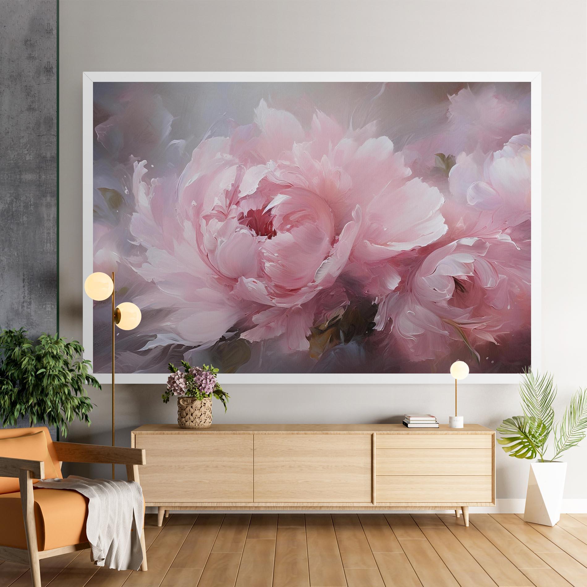 Картина на платно Dreamy Painting Peony mockup 9