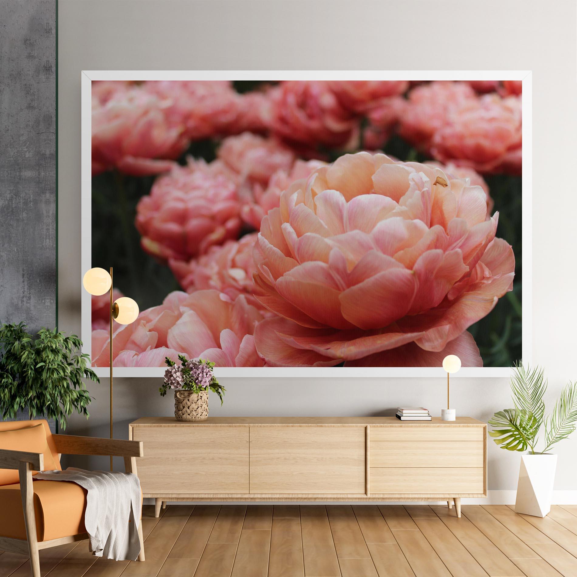Картина на платно Light Orange Peony mockup 9