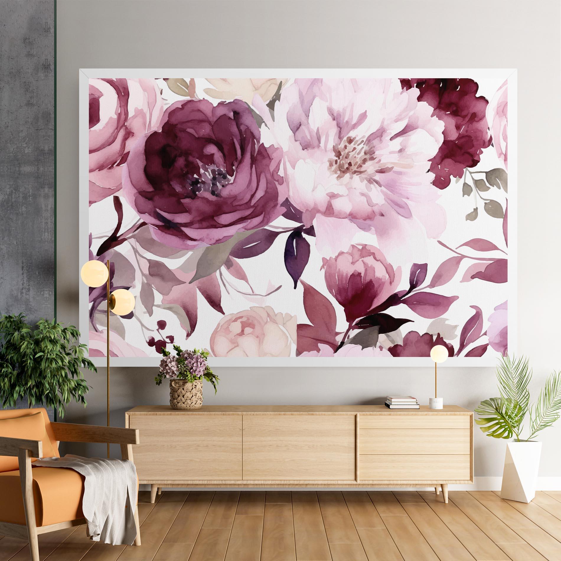 Картина на платно Peony Pink Purple mockup 9