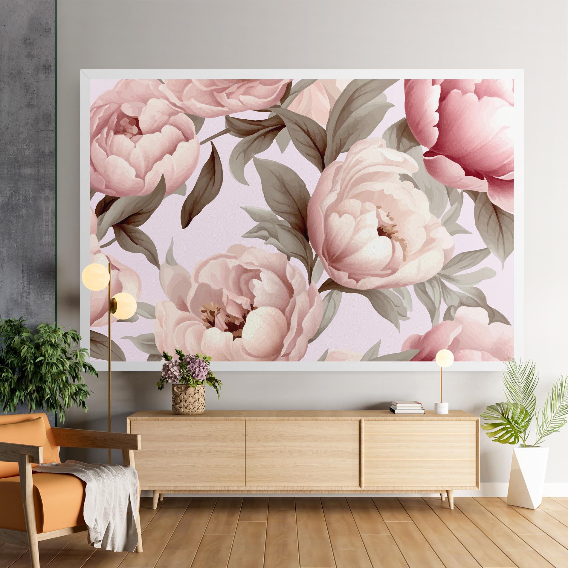 Картина на платно Pink Peony Buds mockup 9