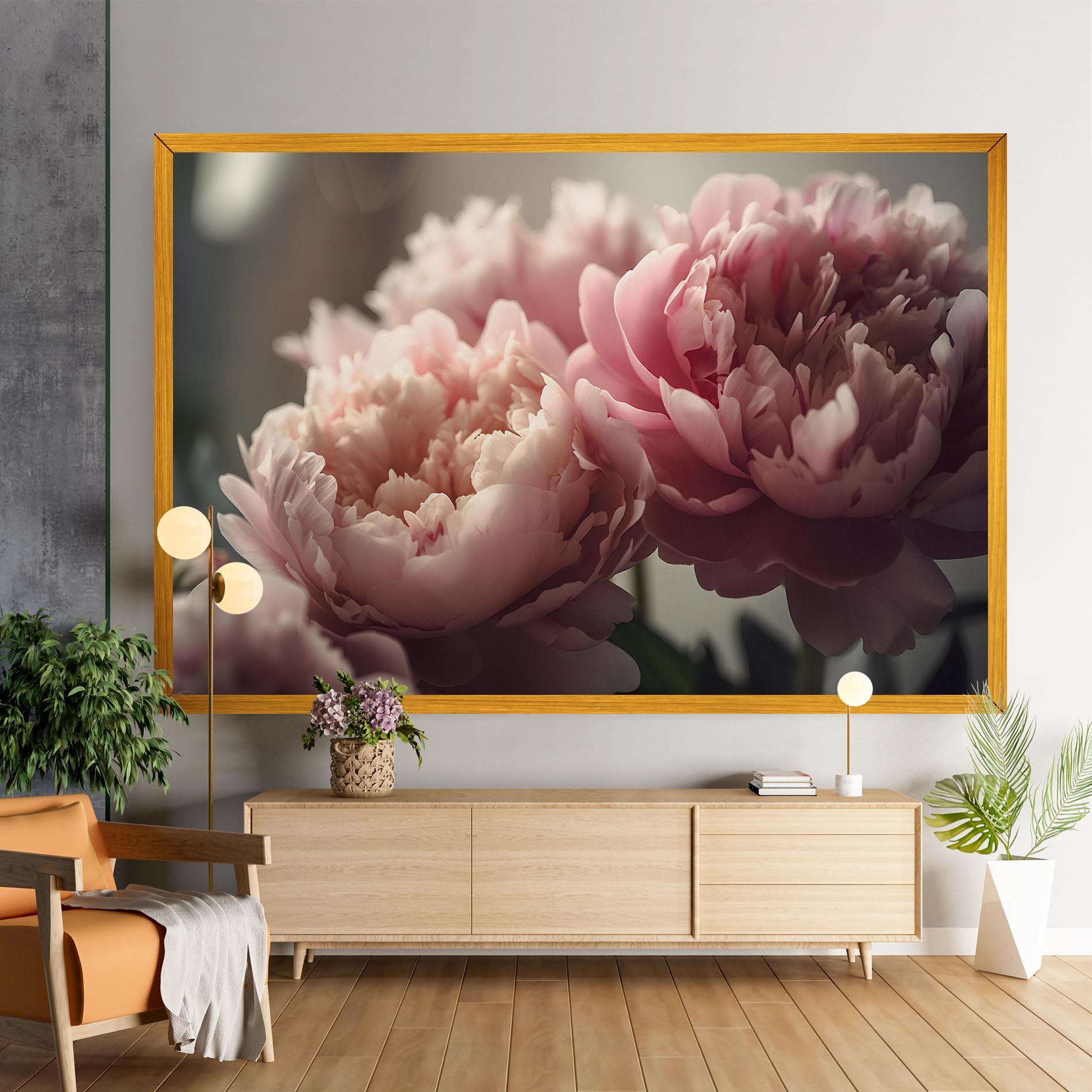 Картина на платно Cream Dreamy Peony mockup 9