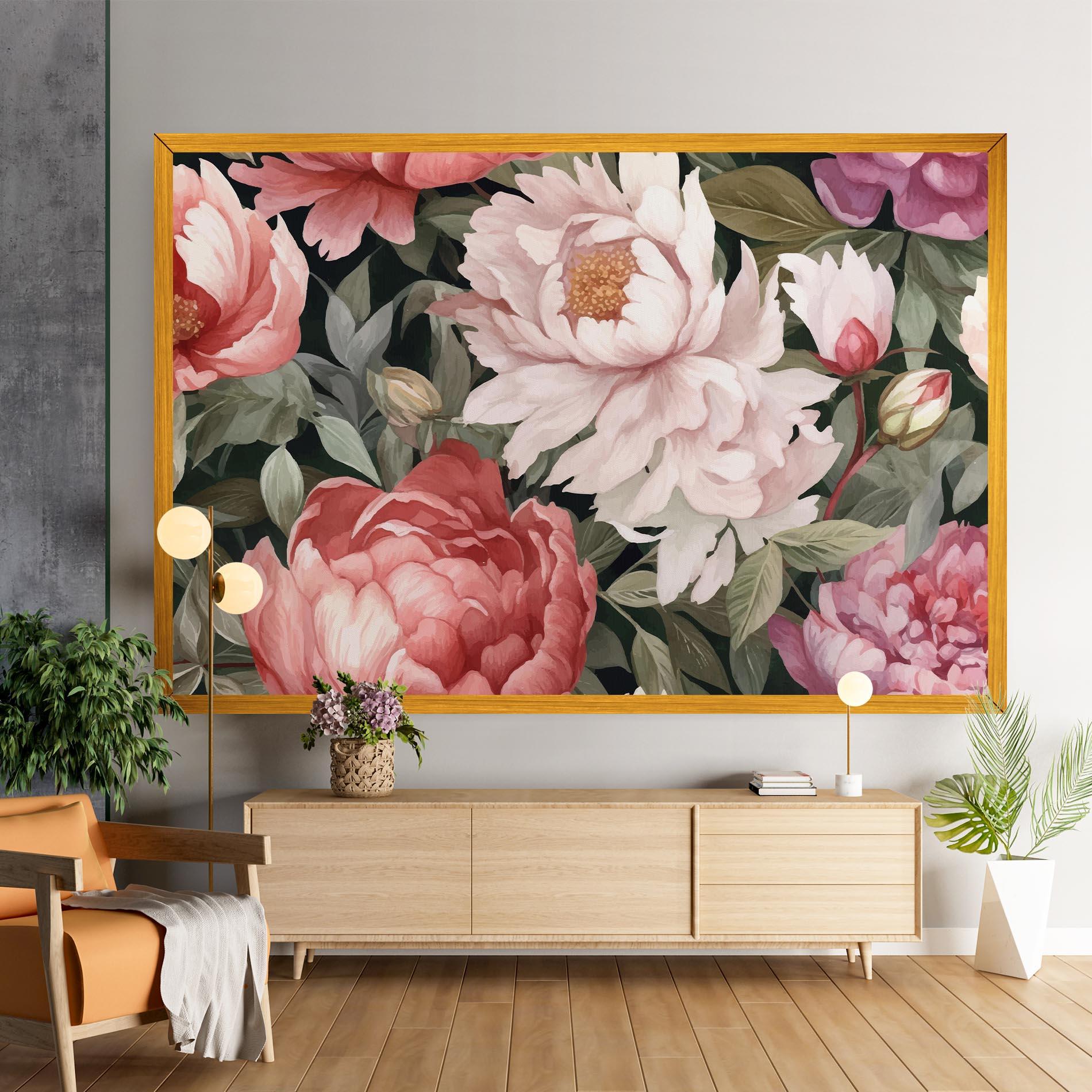 Картина на платно Light Peony Art mockup 9