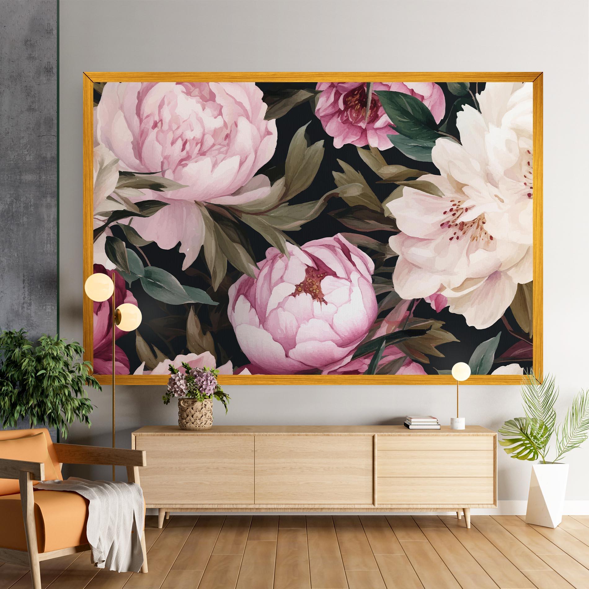 Картина на платно Peony Paint mockup 9