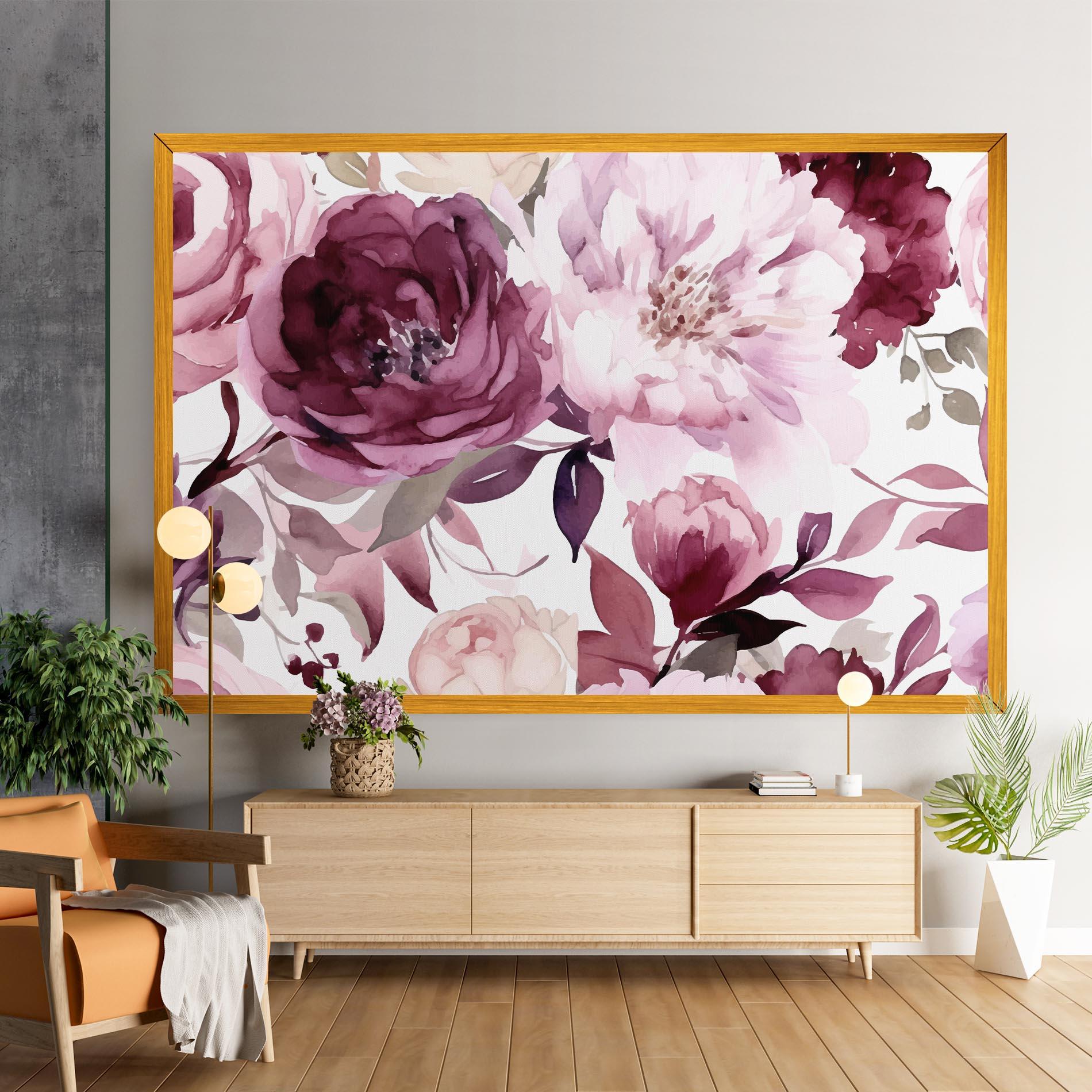 Картина на платно Peony Pink Purple mockup 9