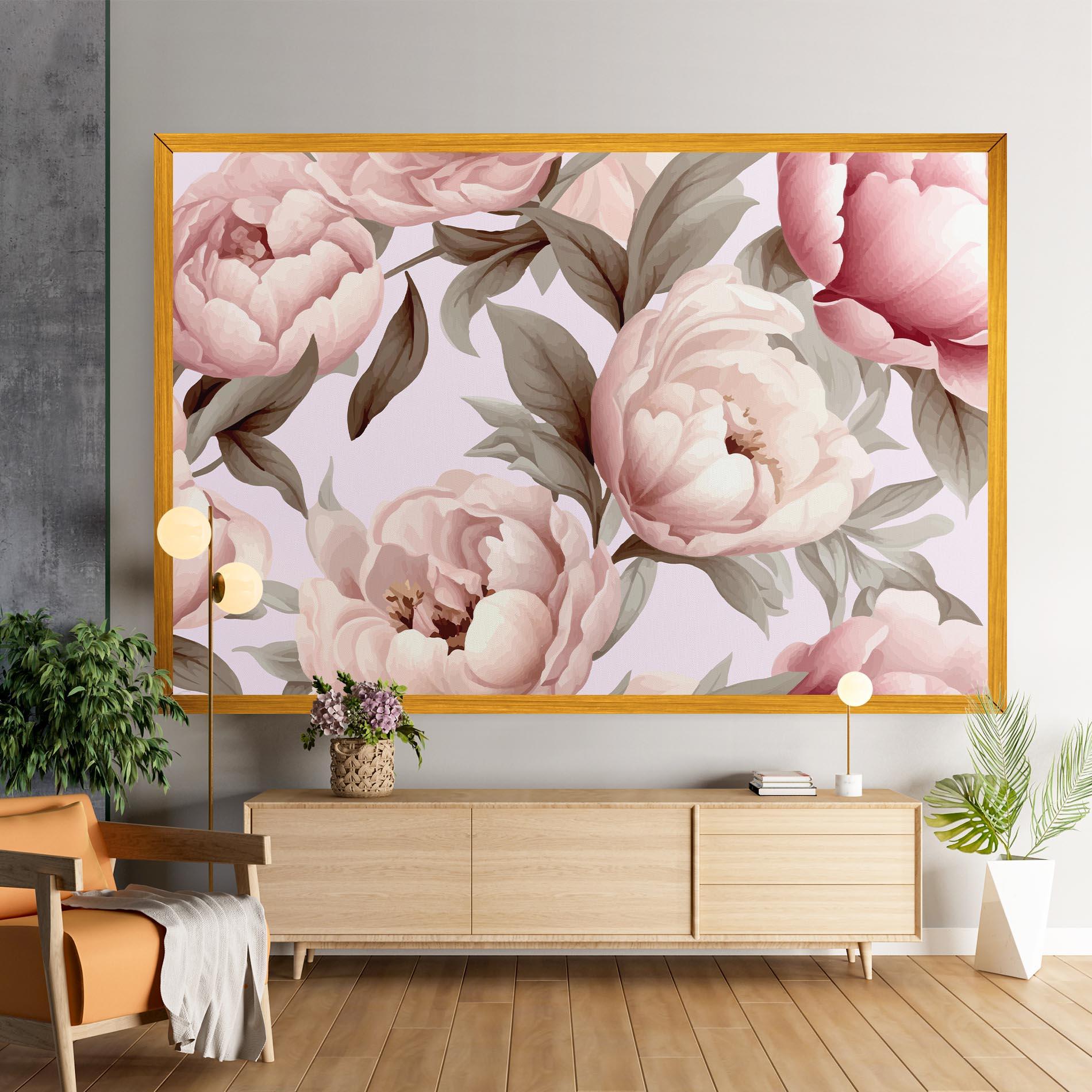 Картина на платно Pink Peony Buds mockup 9