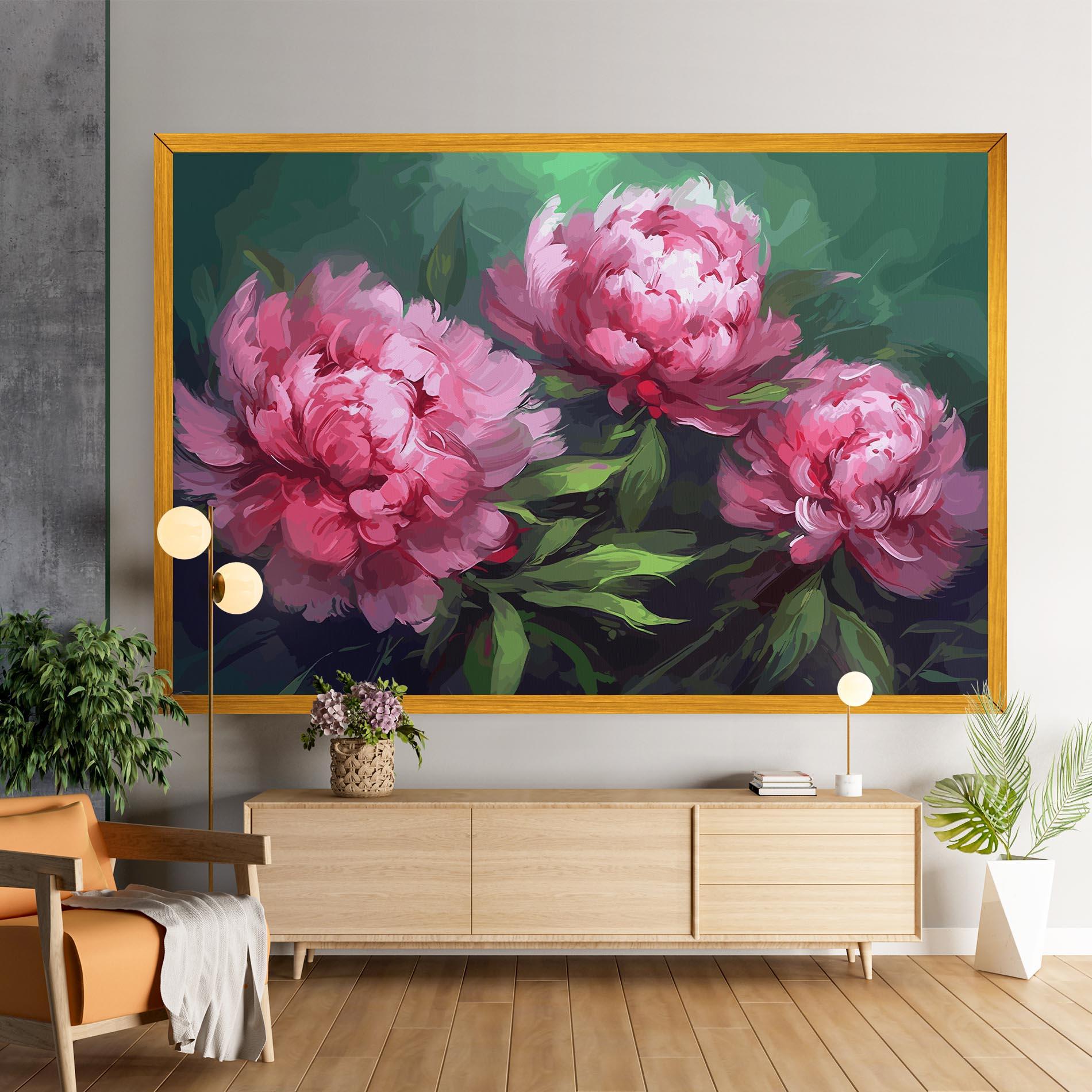 Картина на платно Pretty Peonies mockup 9