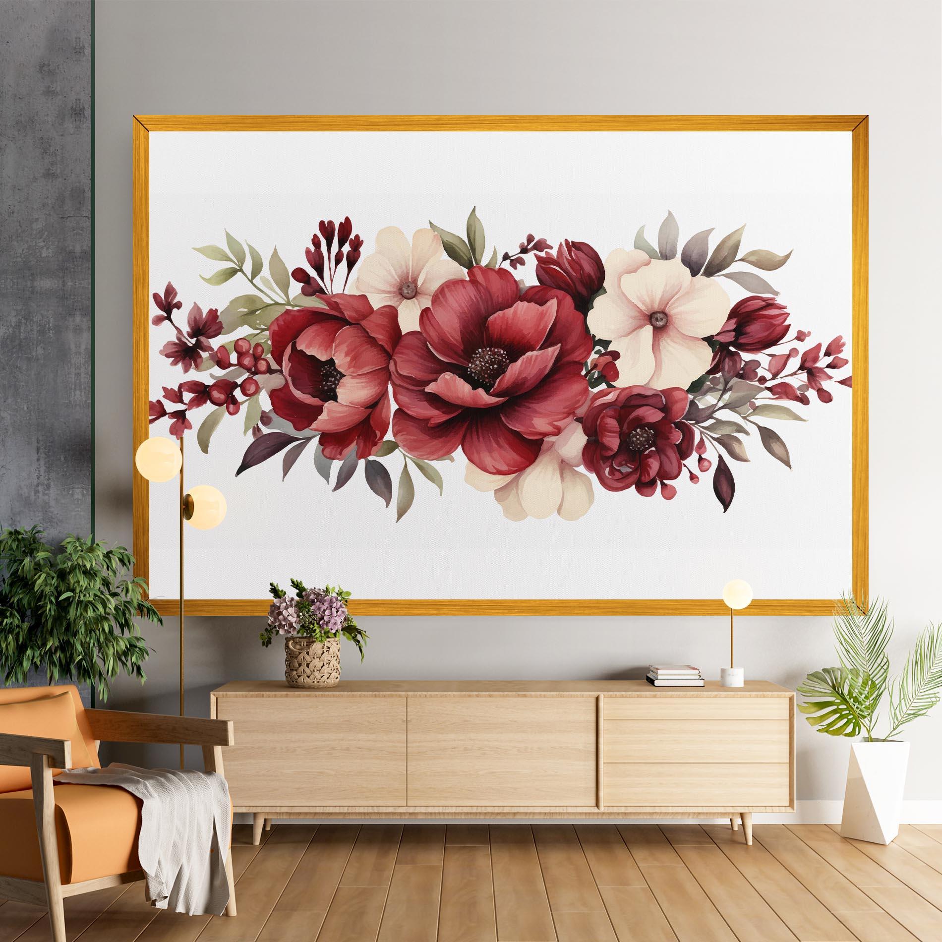 Картина на платно Red Peony mockup 9