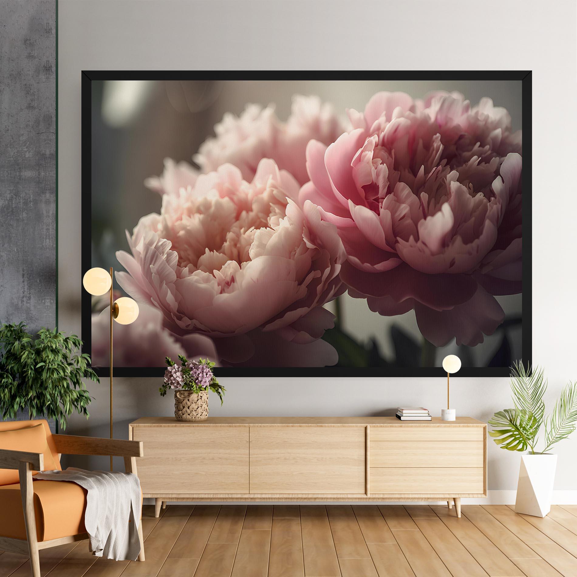 Картина на платно Cream Dreamy Peony mockup 9