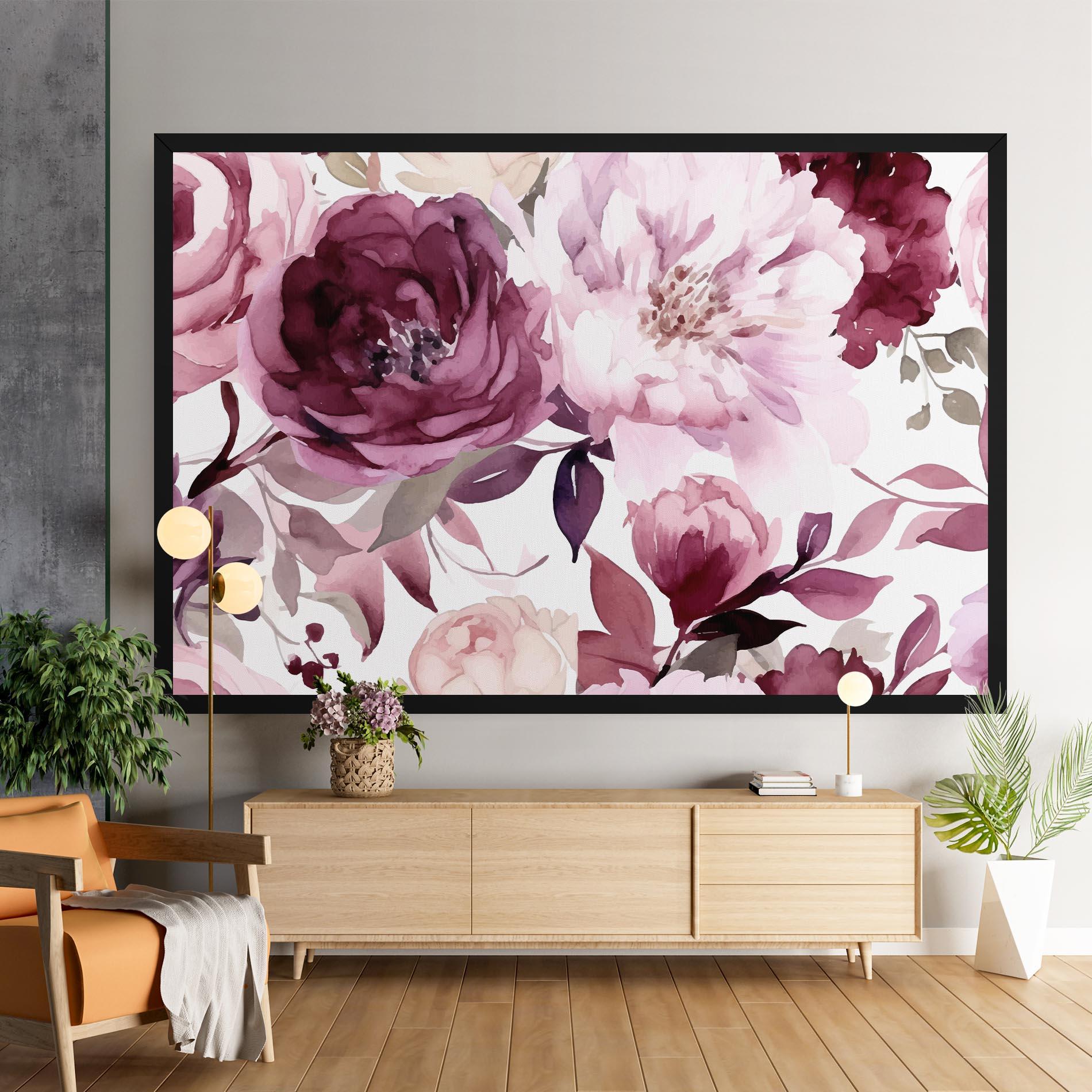 Картина на платно Peony Pink Purple mockup 9