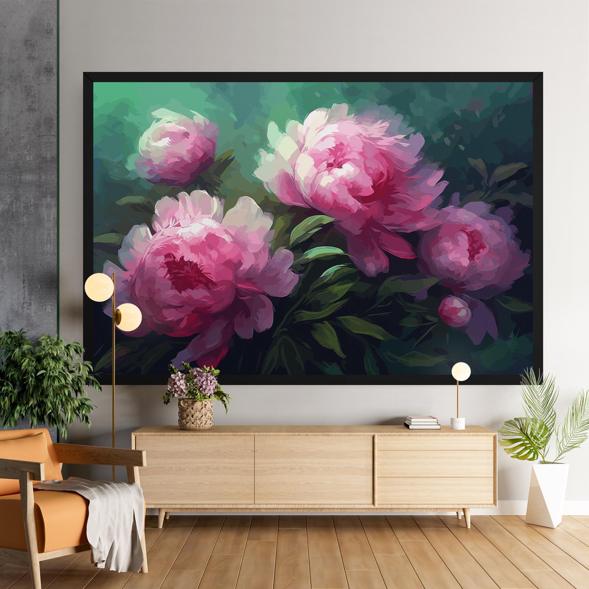Картина на платно Pretty Peony Paint mockup 9