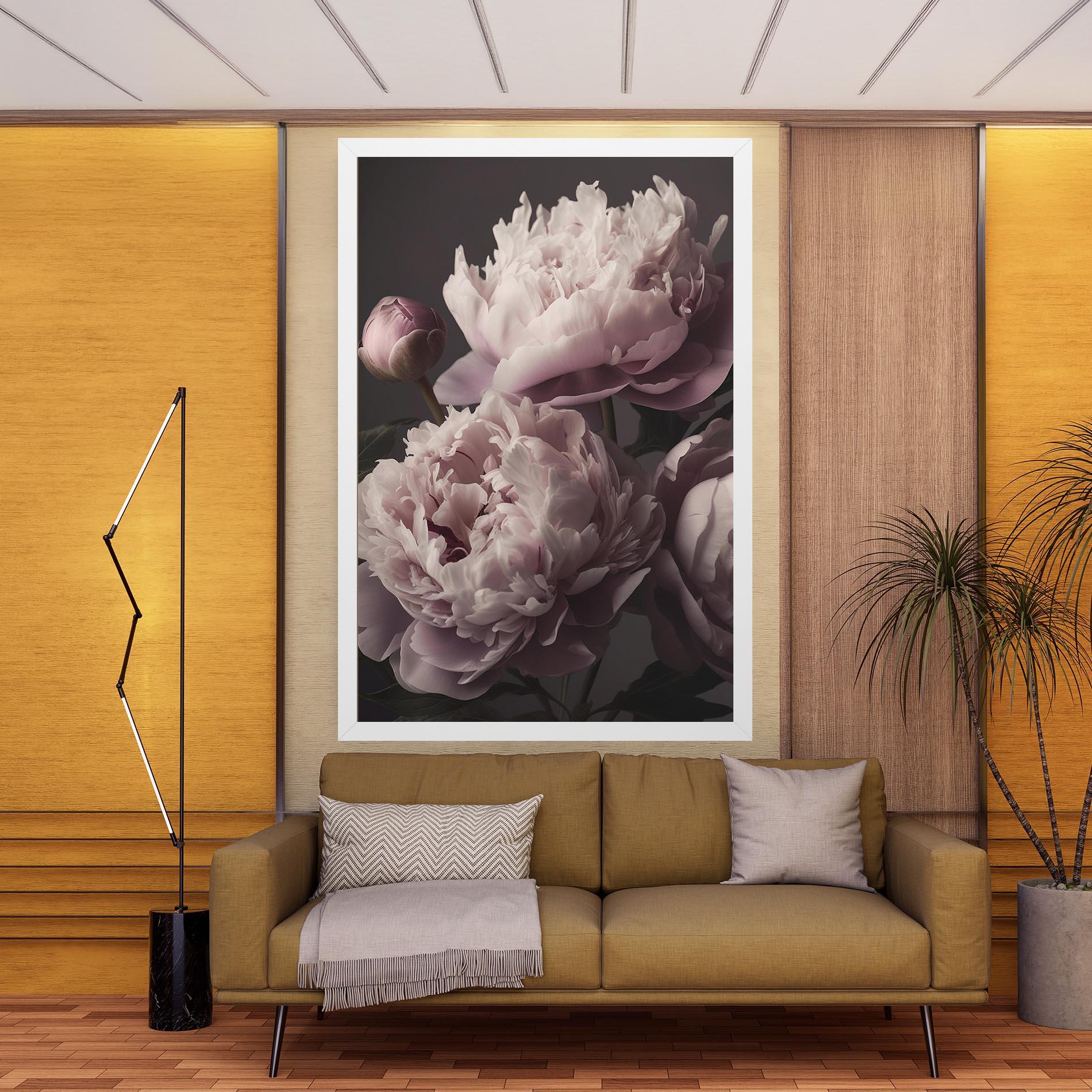 Картина на платно Grey Pastel Pink Peony mockup 9