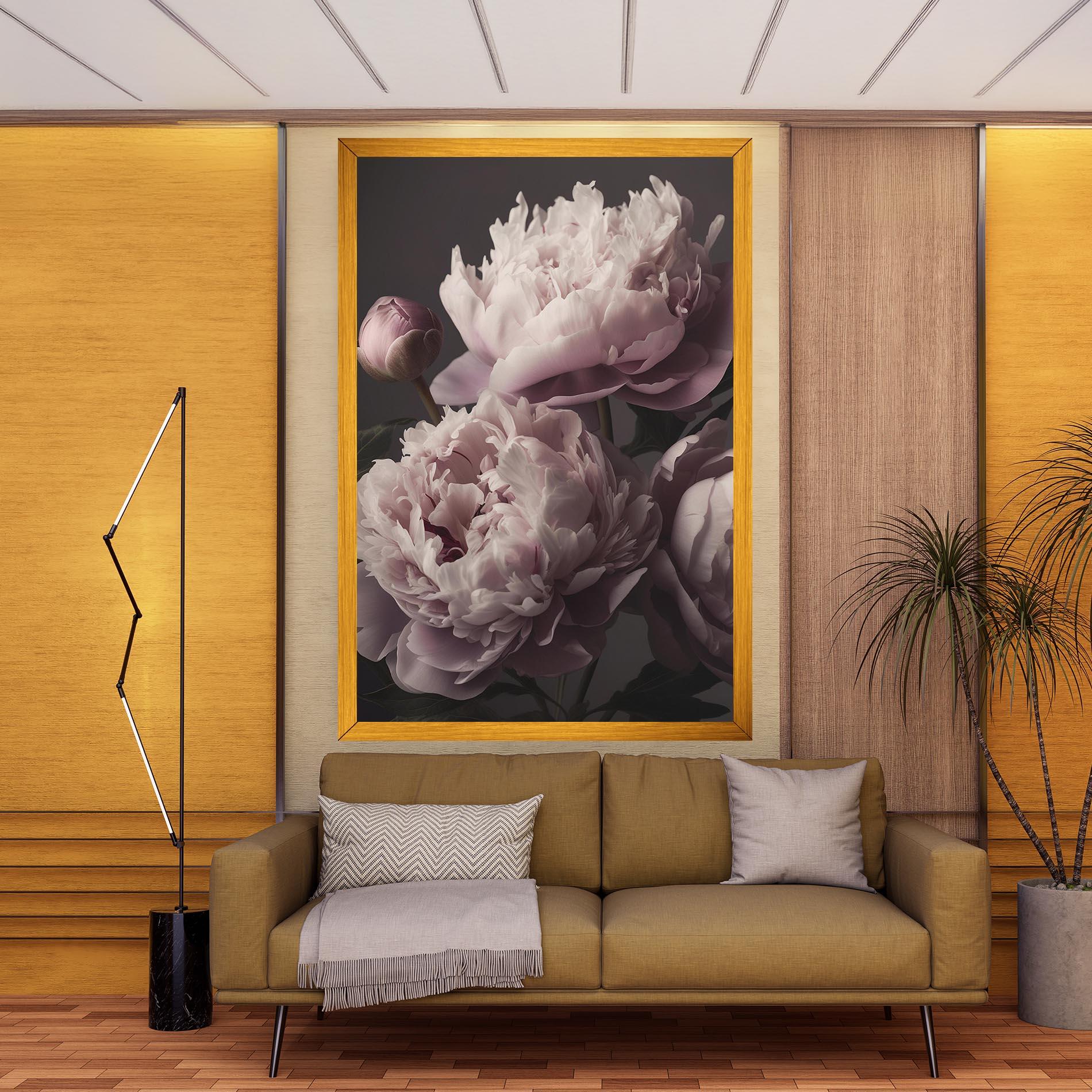Картина на платно Grey Pastel Pink Peony mockup 9