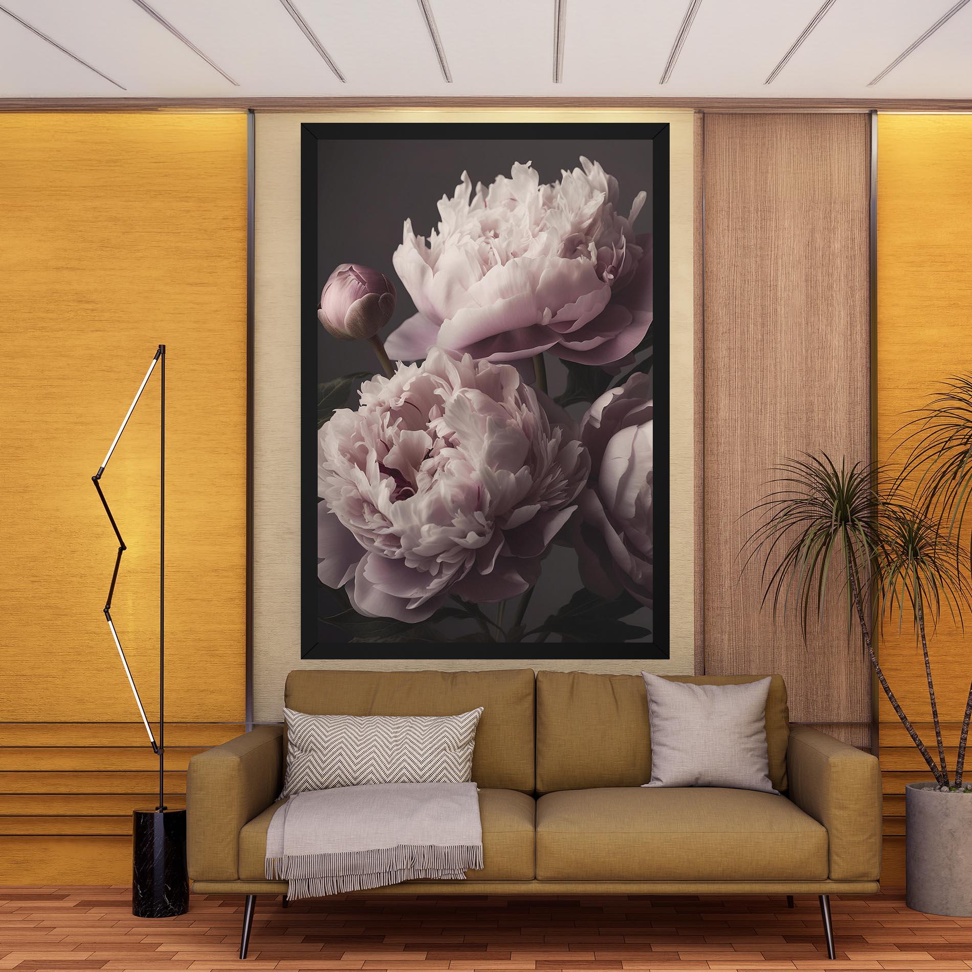Картина на платно Grey Pastel Pink Peony mockup 9