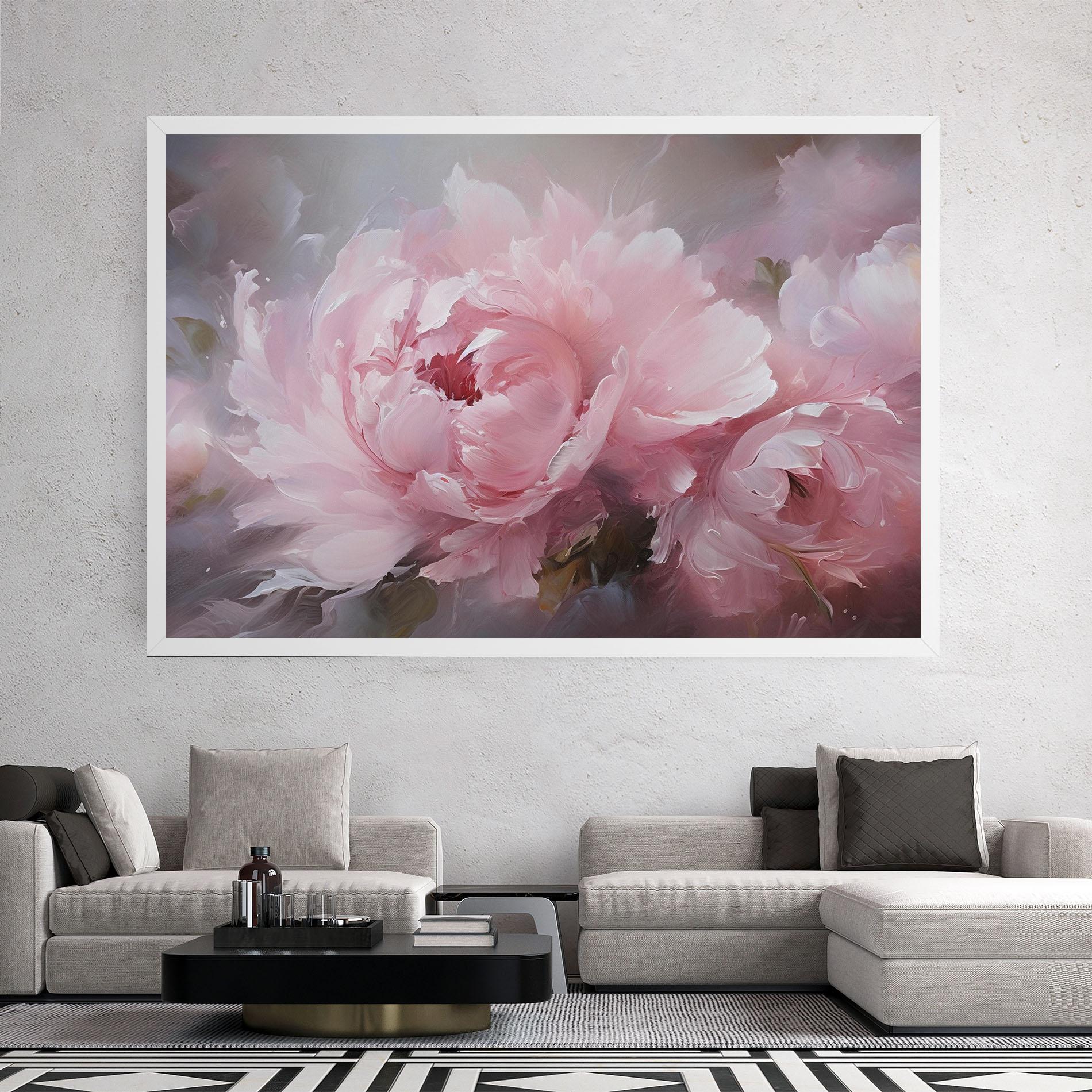 Картина на платно Dreamy Painting Peony mockup 2