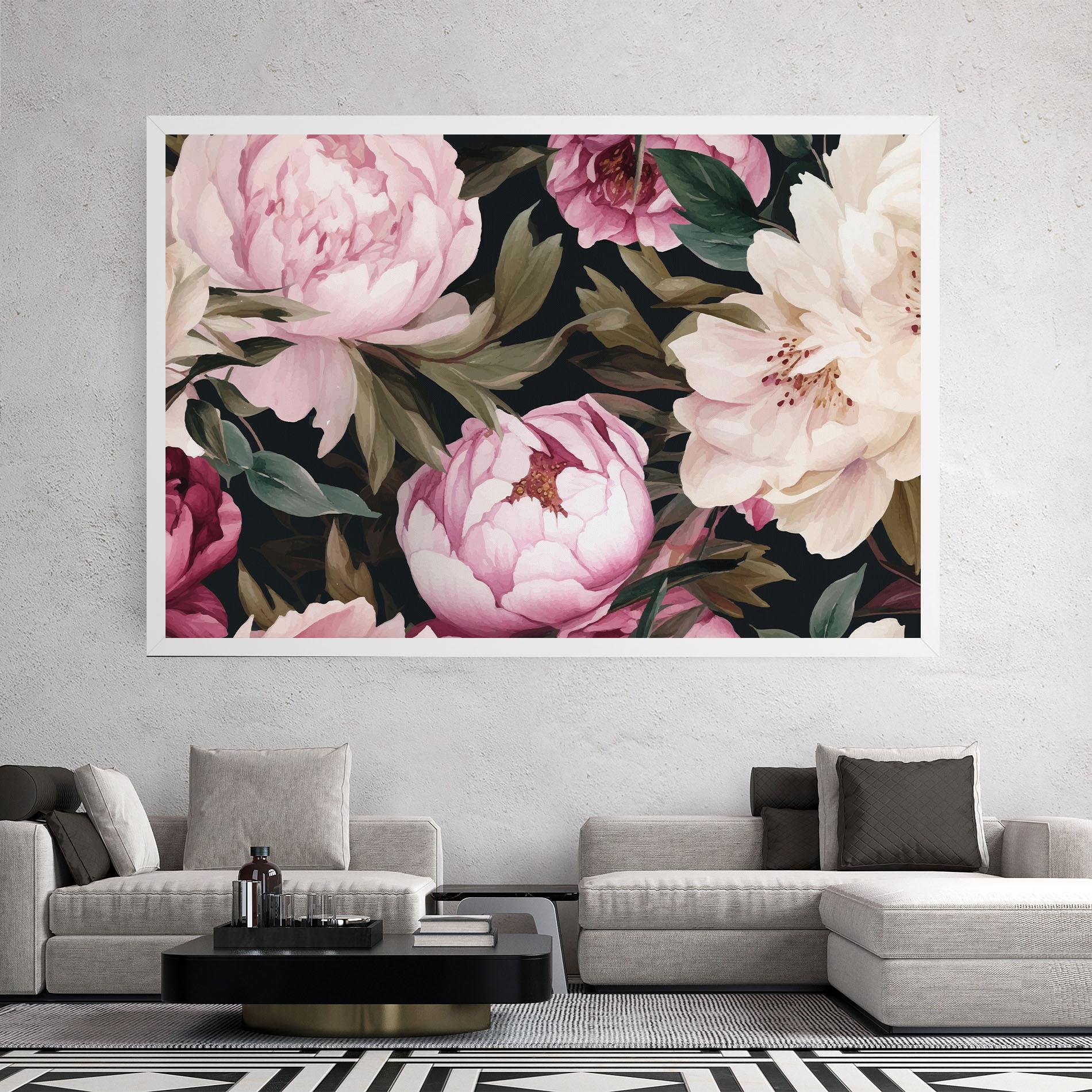 Картина на платно Peony Paint mockup 2