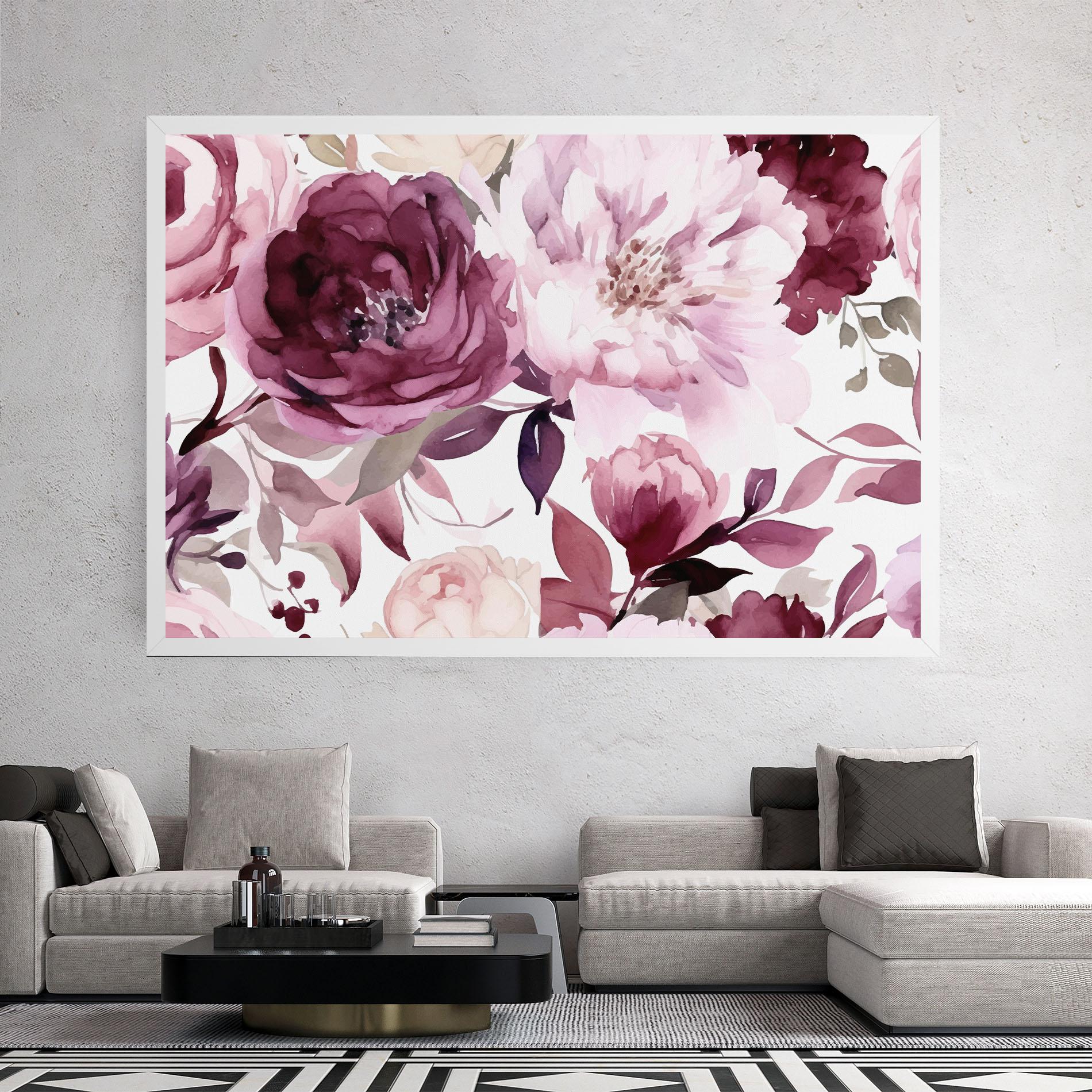 Картина на платно Peony Pink Purple mockup 2