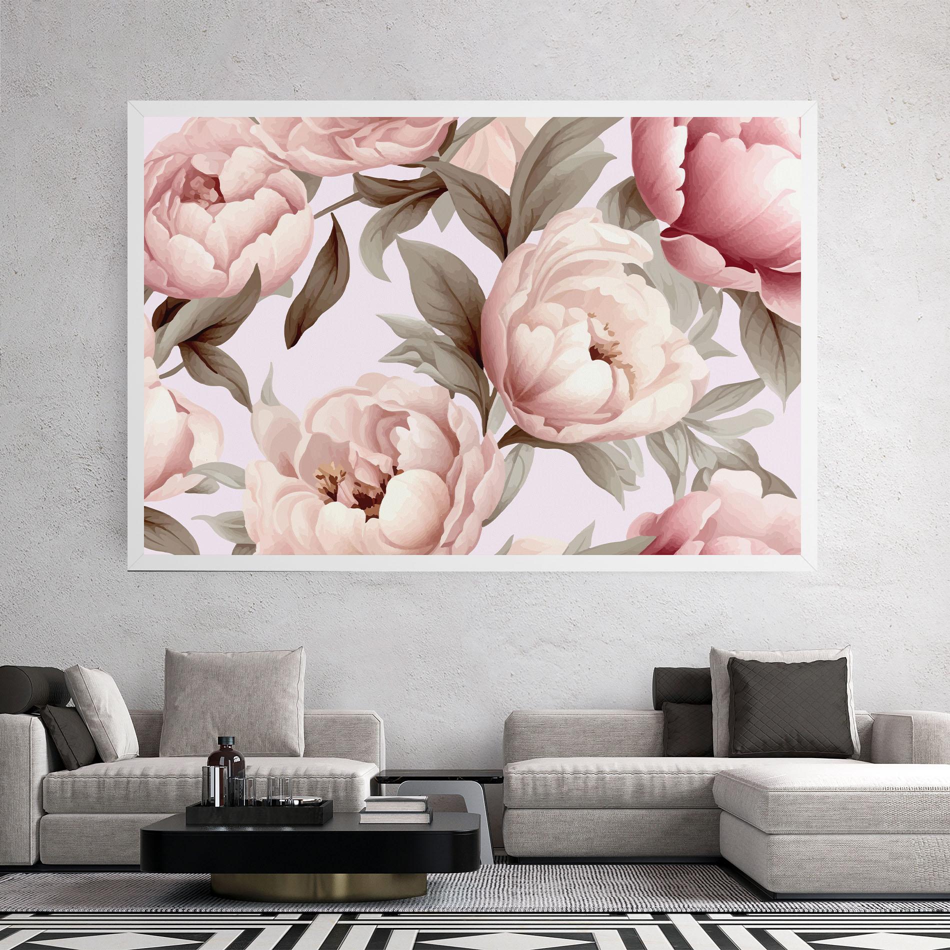 Картина на платно Pink Peony Buds mockup 2