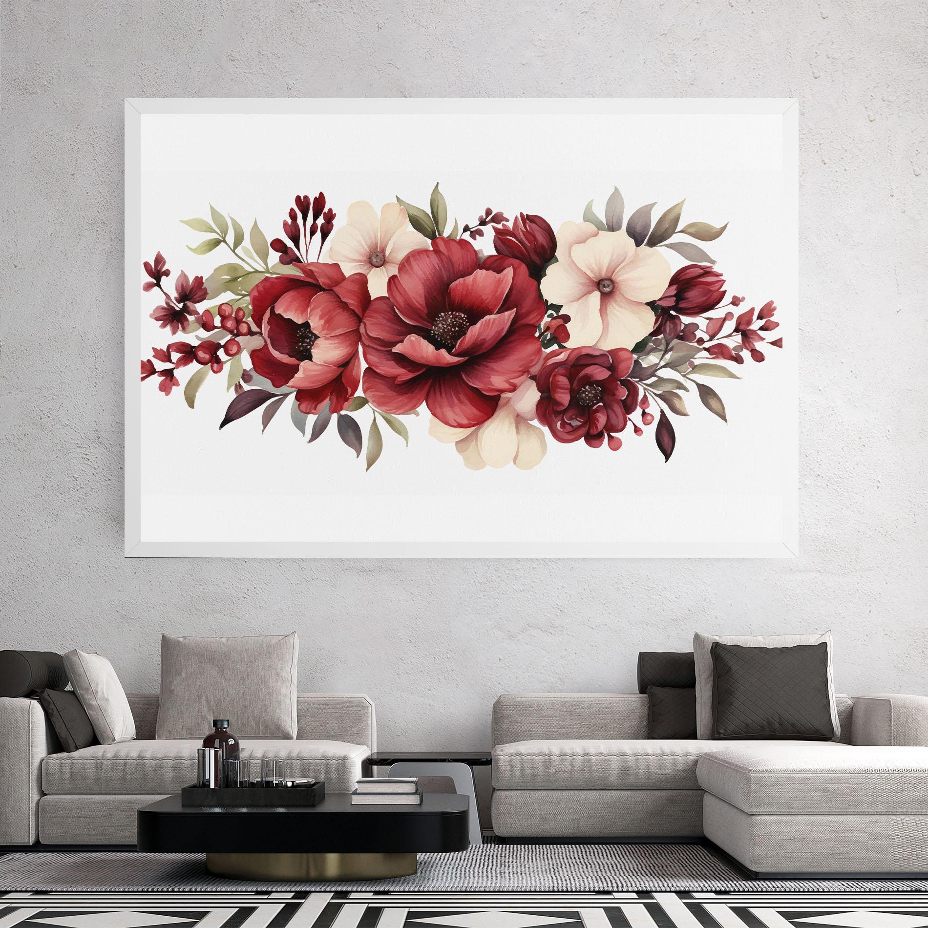 Картина на платно Red Peony mockup 2