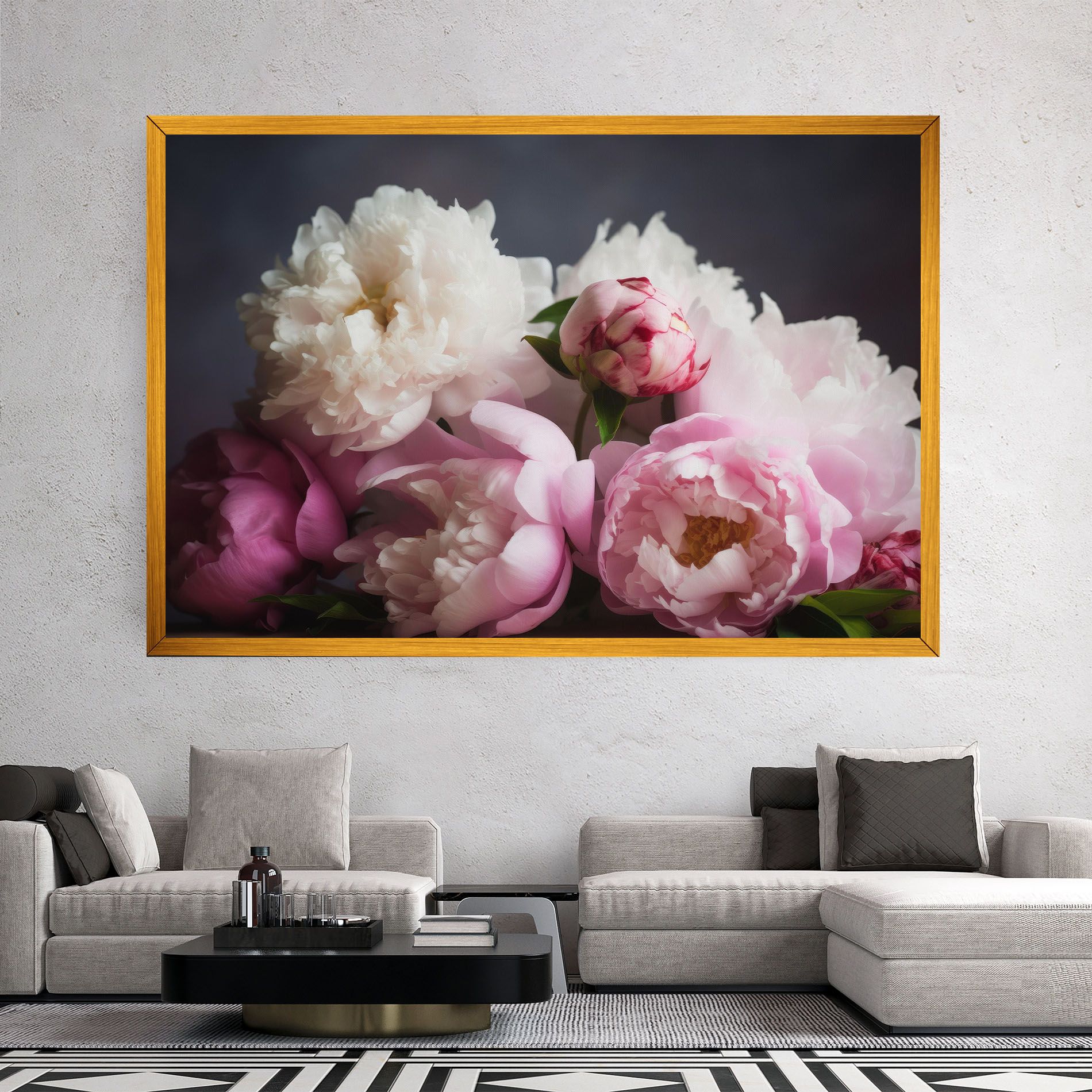 Peonies With Grey mockup 2