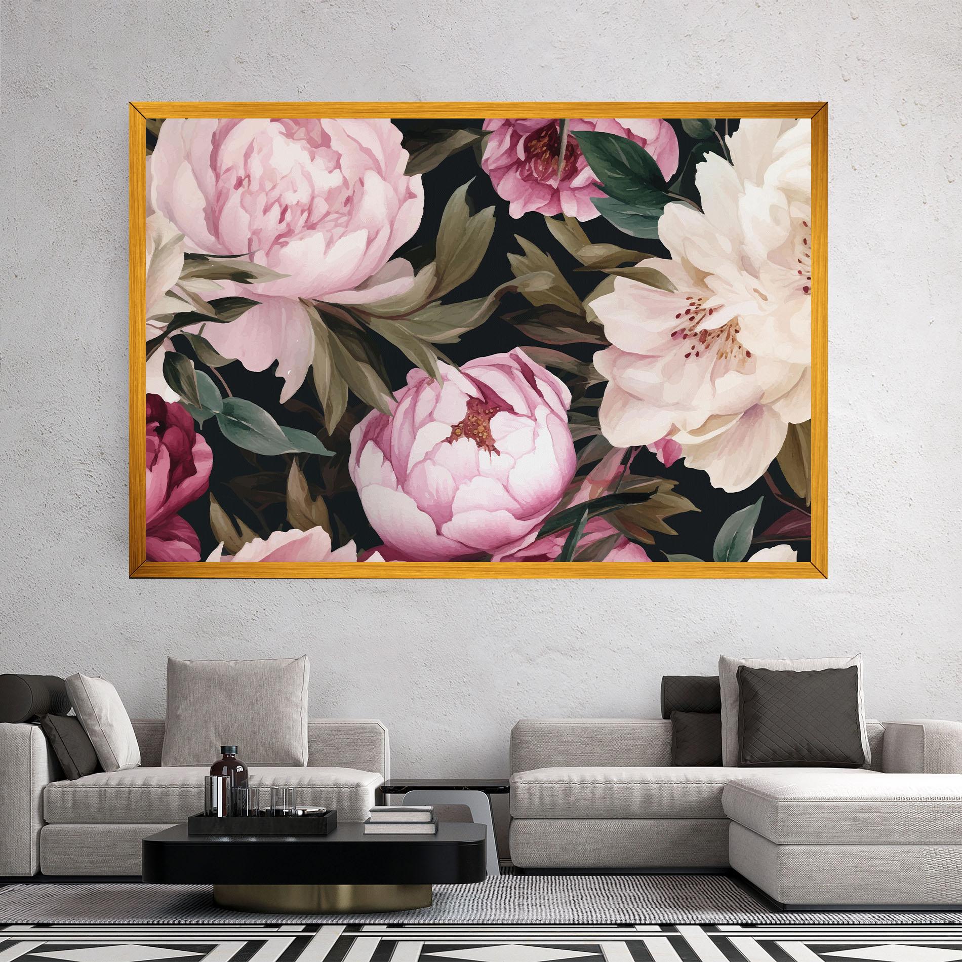 Картина на платно Peony Paint mockup 2