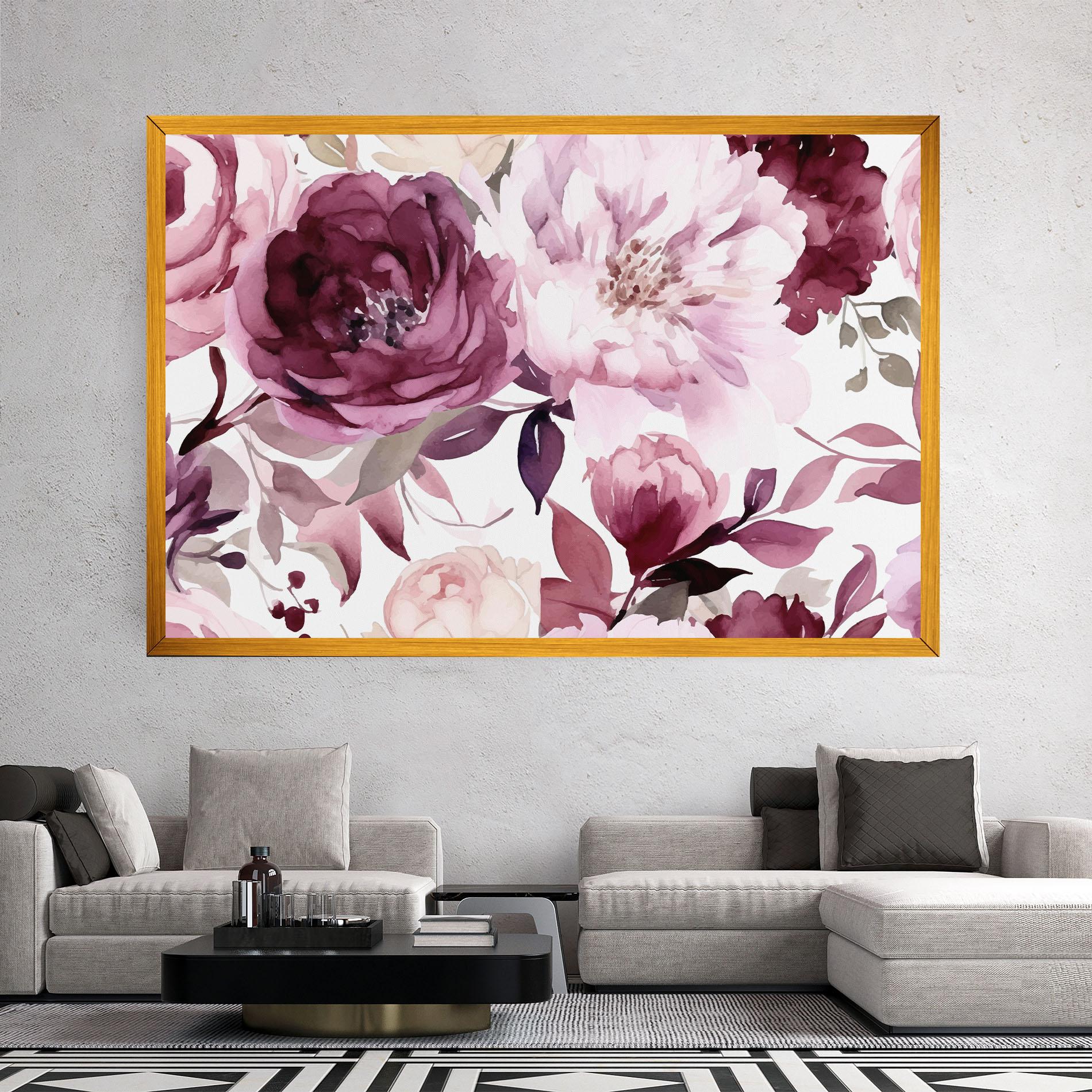 Картина на платно Peony Pink Purple mockup 2