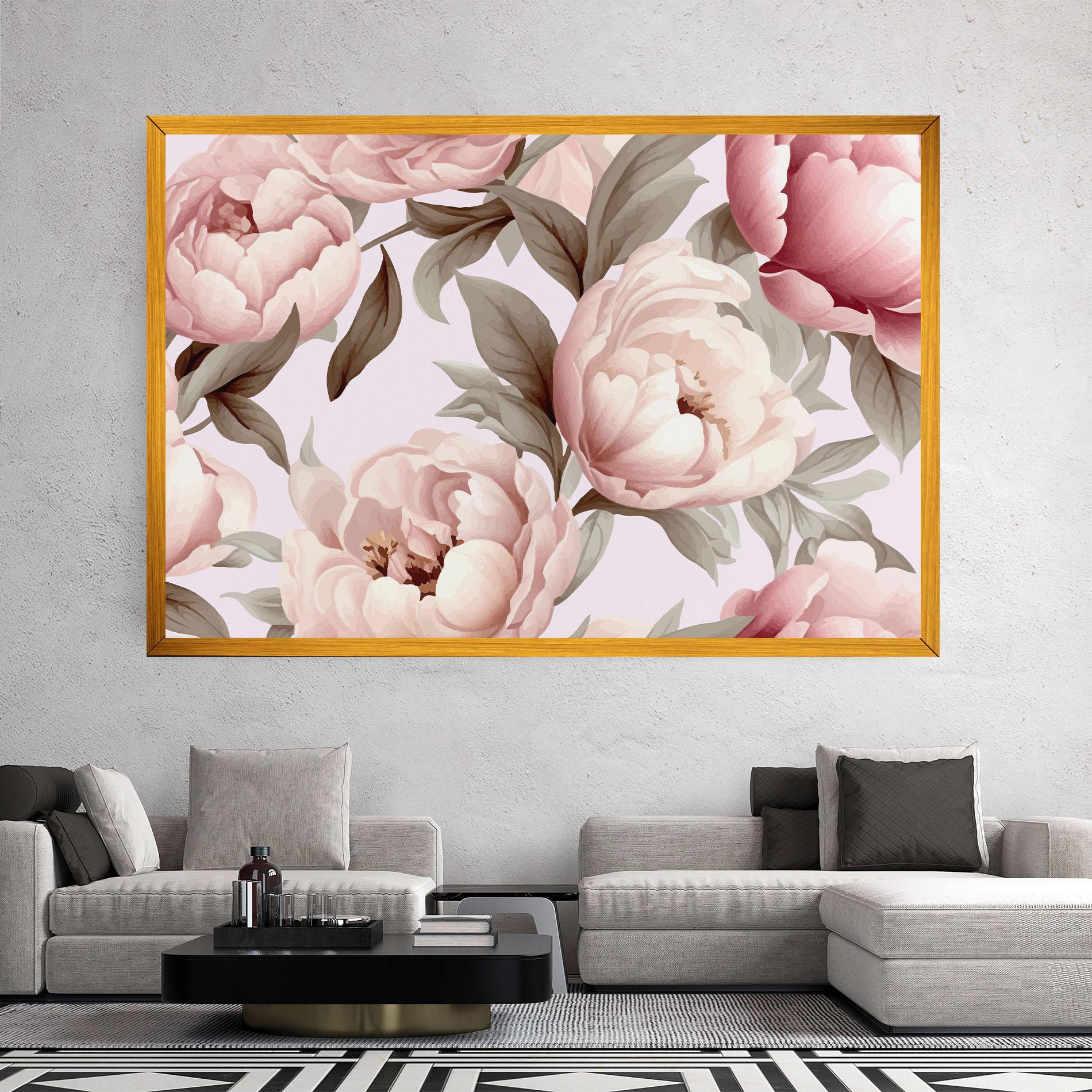 Картина на платно Pink Peony Buds mockup 2