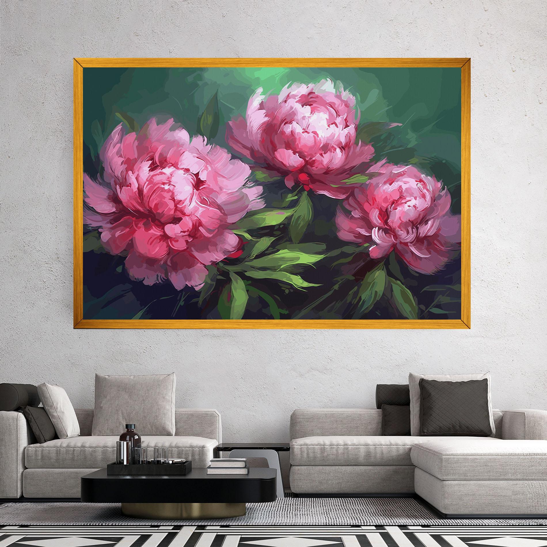 Картина на платно Pretty Peonies mockup 2