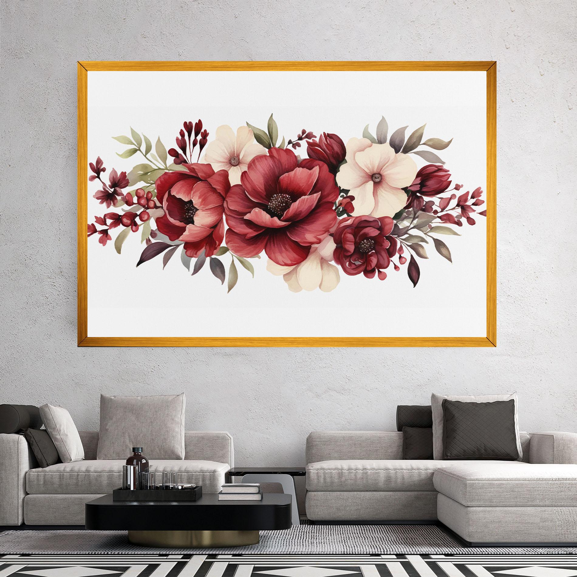 Картина на платно Red Peony mockup 2