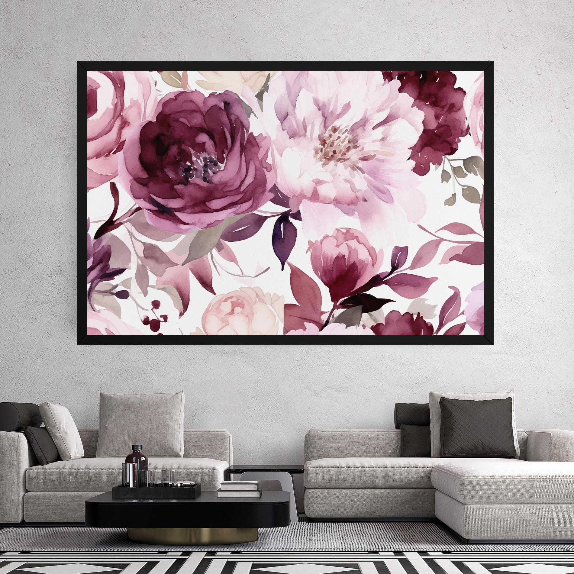 Картина на платно Peony Pink Purple mockup 2