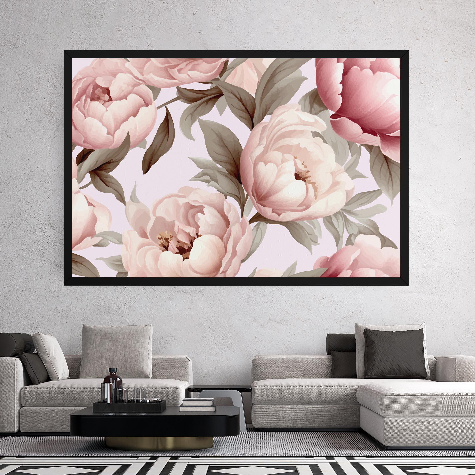 Картина на платно Pink Peony Buds mockup 2