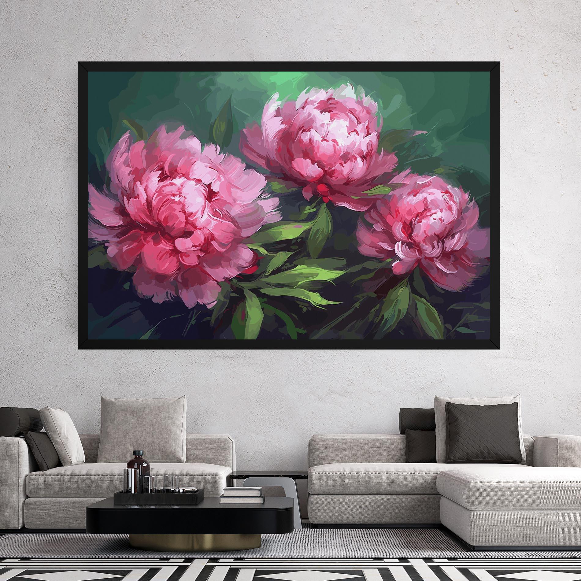 Картина на платно Pretty Peonies mockup 2