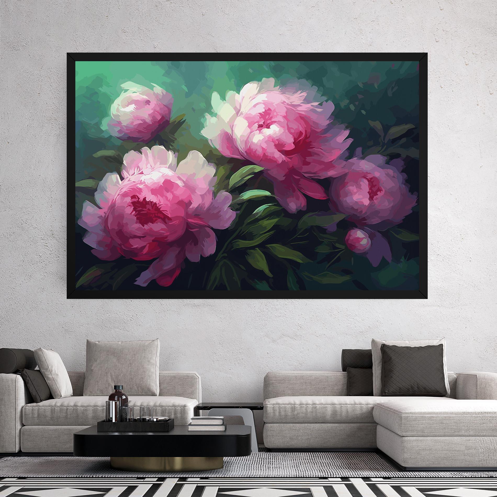 Картина на платно Pretty Peony Paint mockup 2