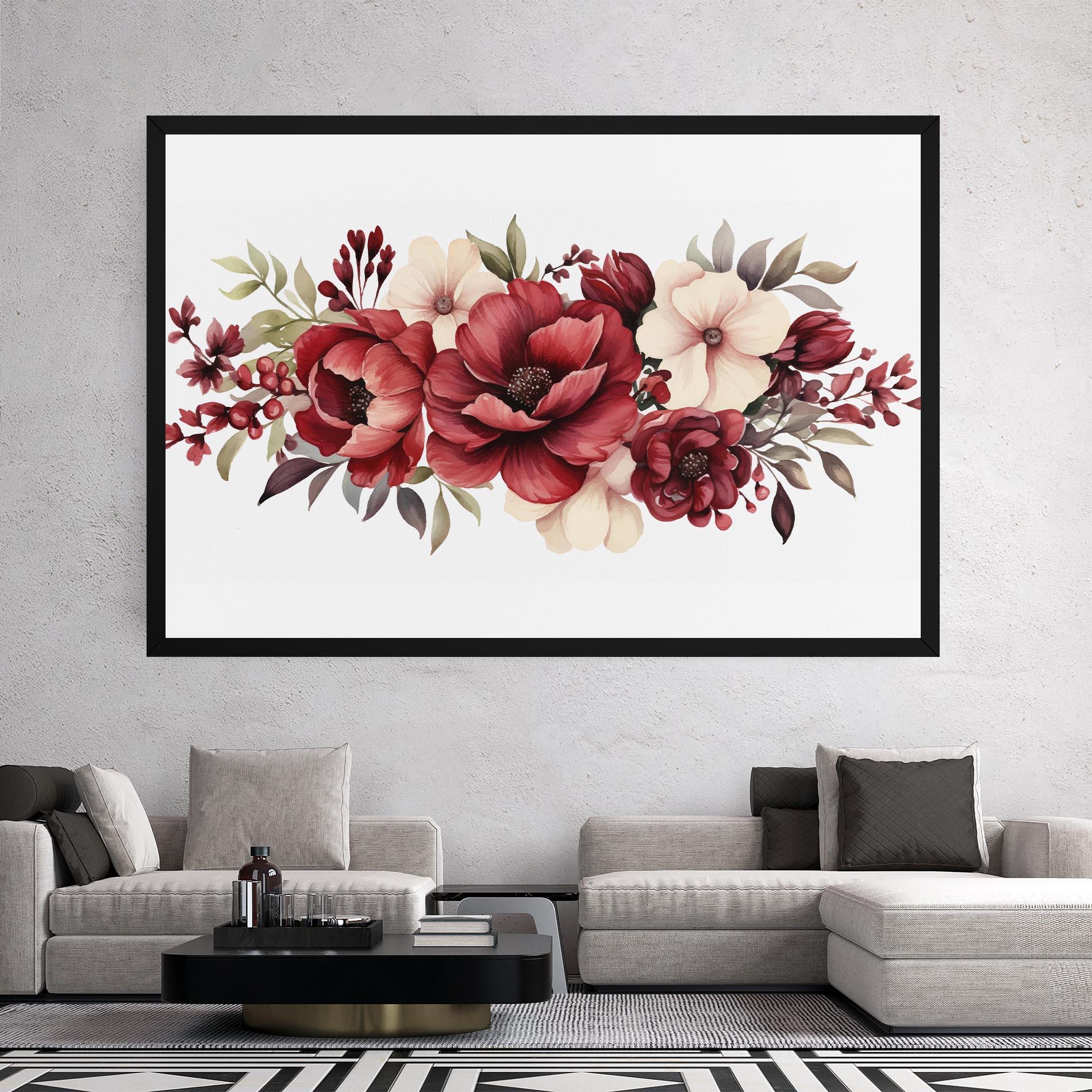 Картина на платно Red Peony mockup 2