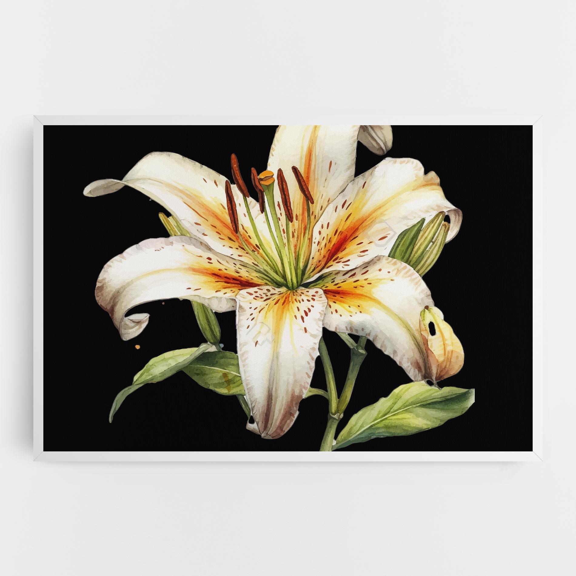 Картина на платно Beautiful White Lily mockup 0