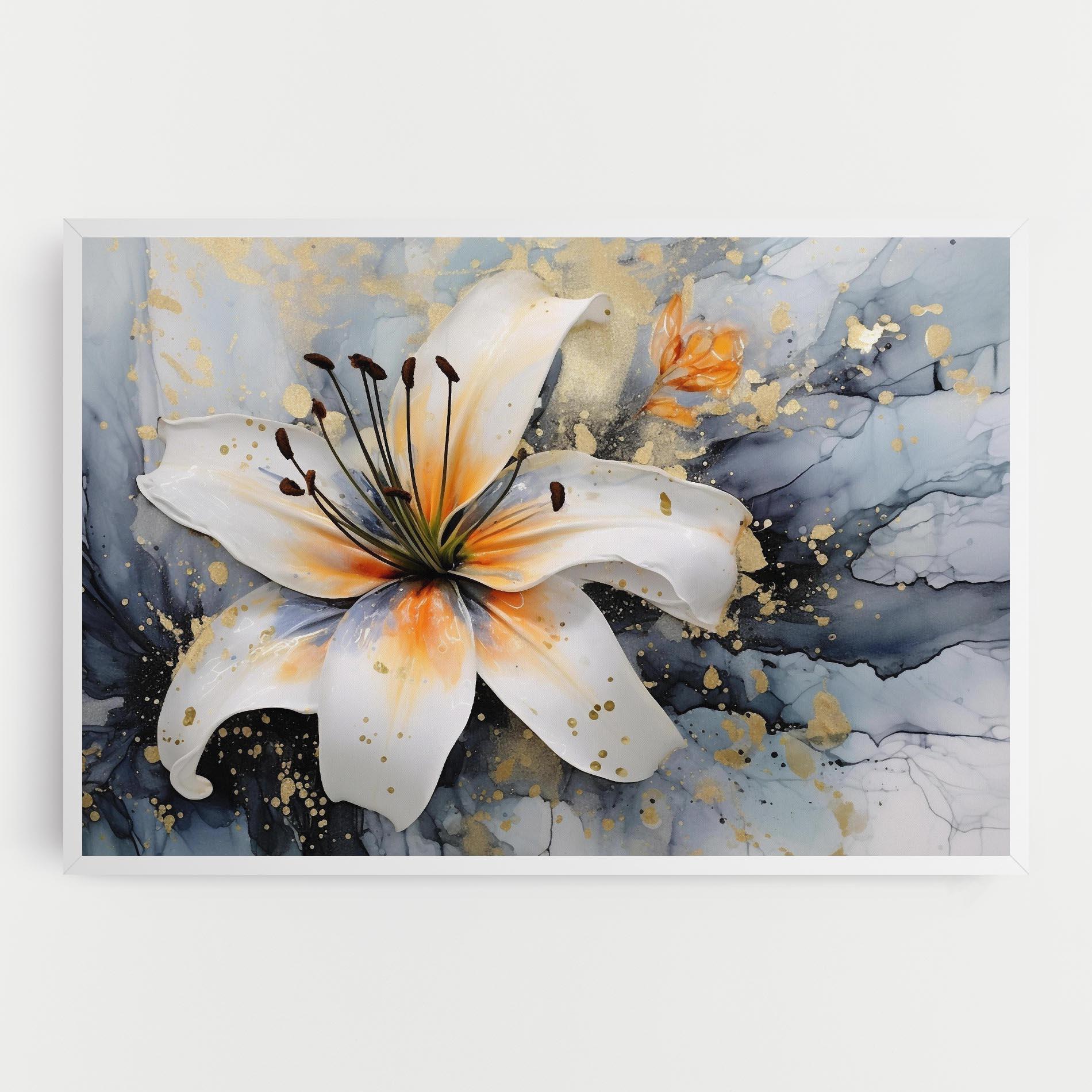 Картина на платно Lily With Orange Painting mockup 0