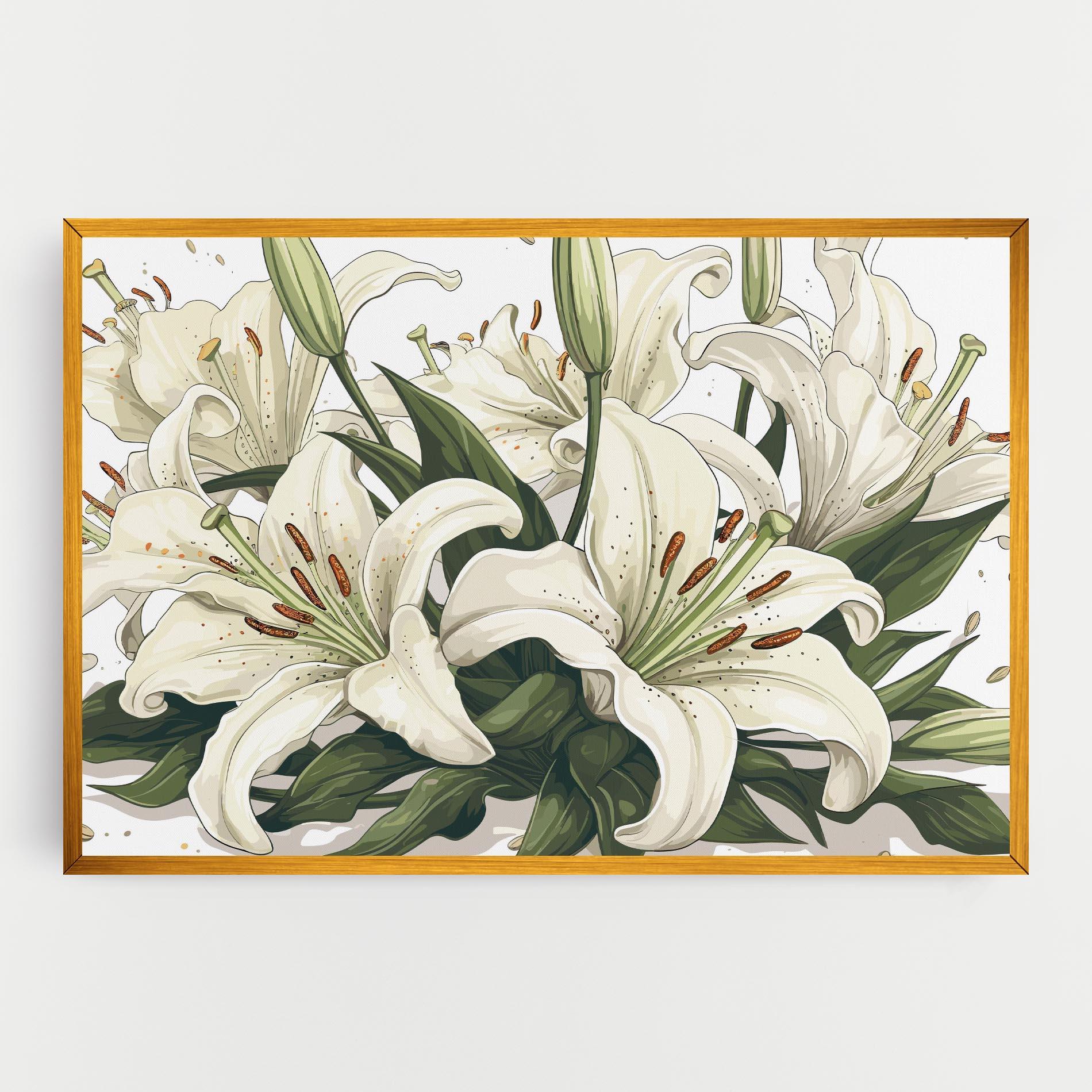 Картина на платно Grey White Lily mockup 0