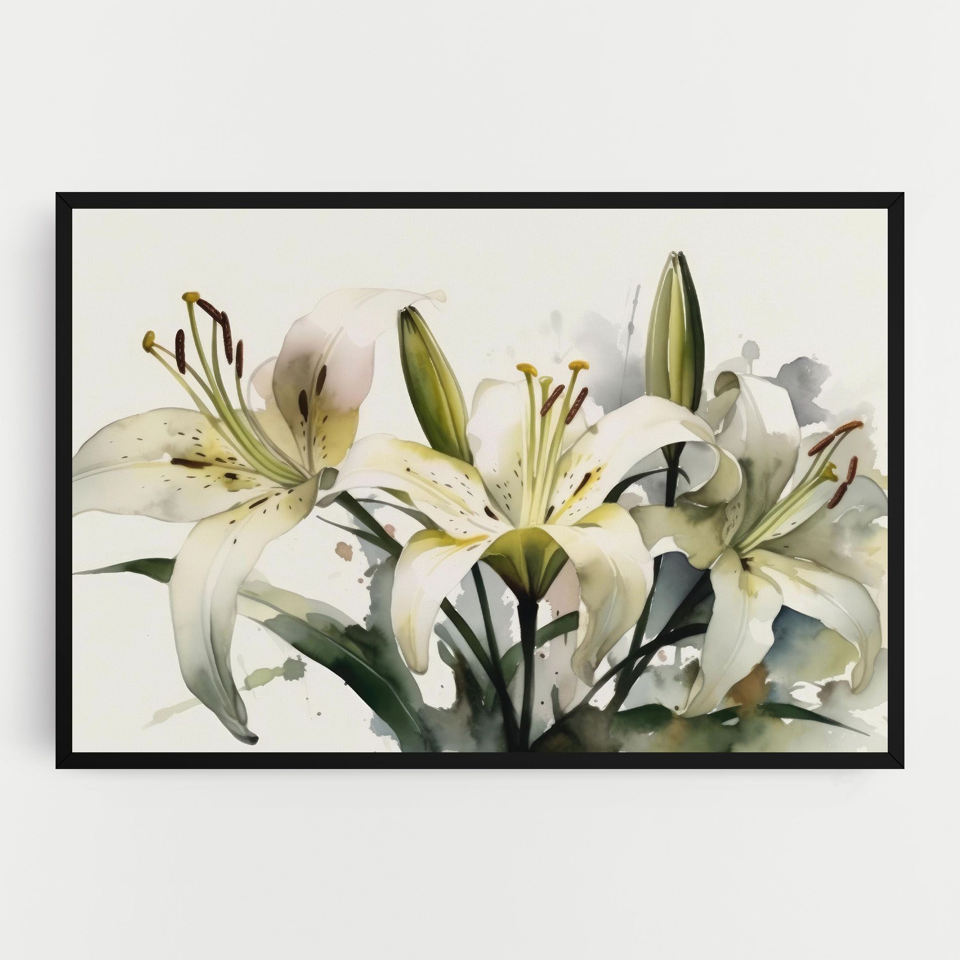 Cute White Lily Painting mockup 0