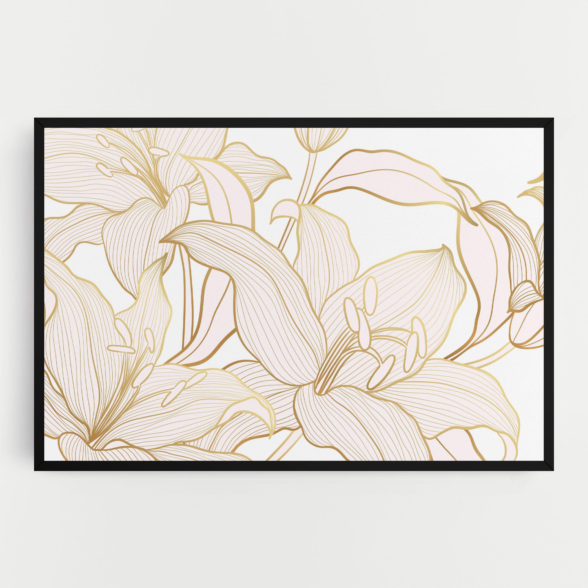 Картина на платно Gold Lily mockup 0