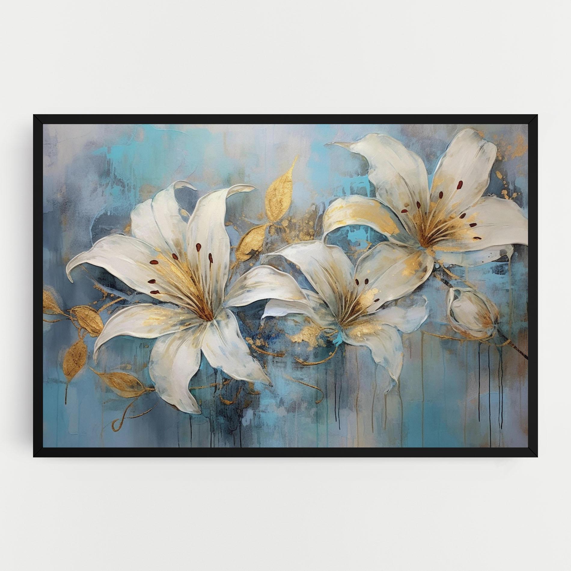 Картина на платно Lily With Gold Painting mockup 0