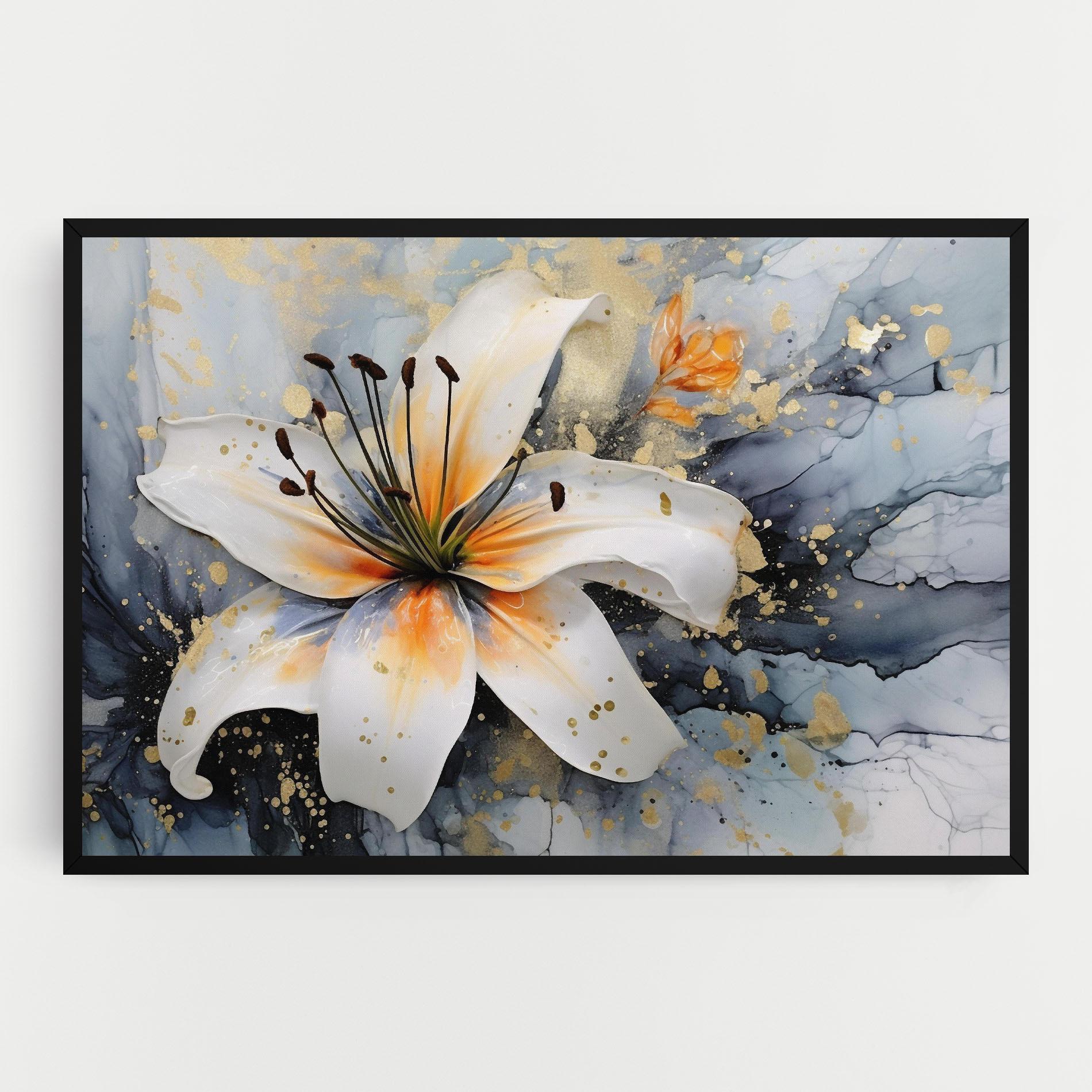 Картина на платно Lily With Orange Painting mockup 0