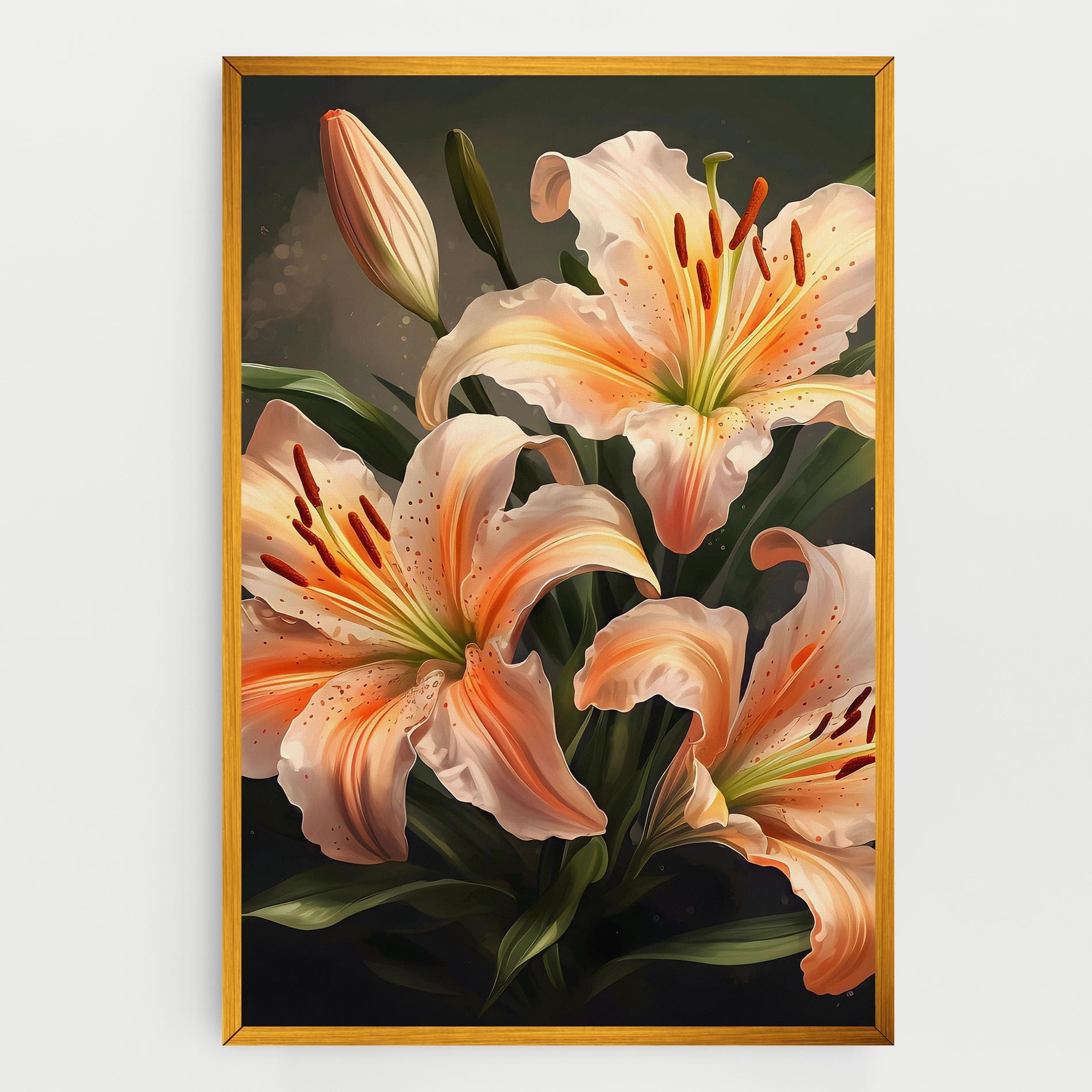 Картина на платно Light Orange Lily mockup 0