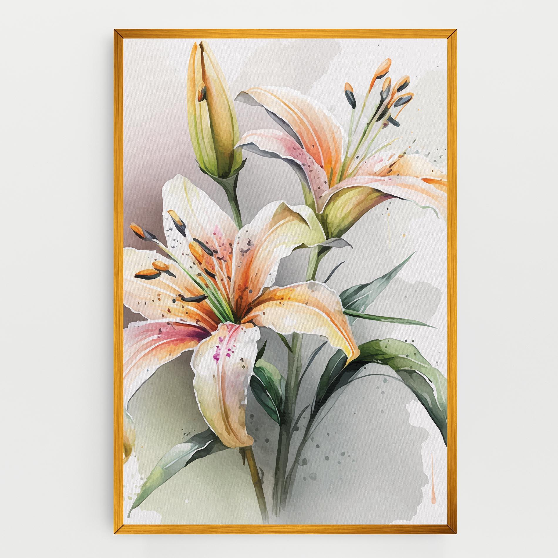 Картина на платно White Orange Lily mockup 0