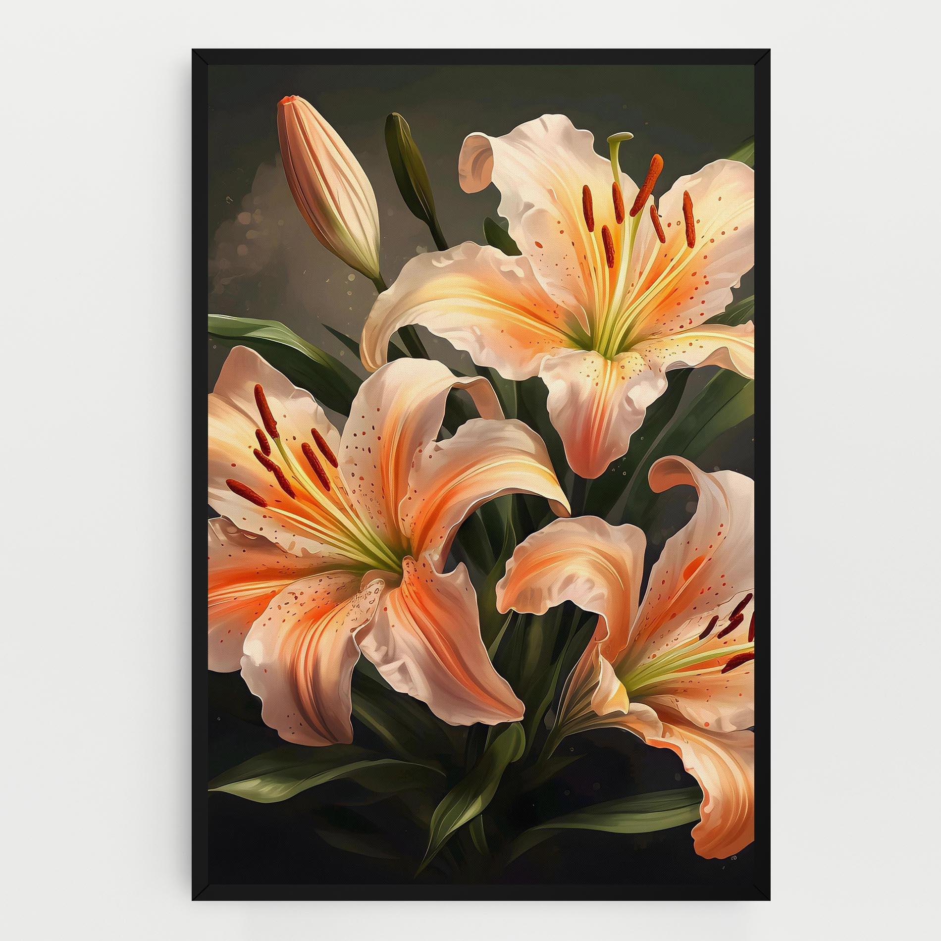 Картина на платно Light Orange Lily mockup 0