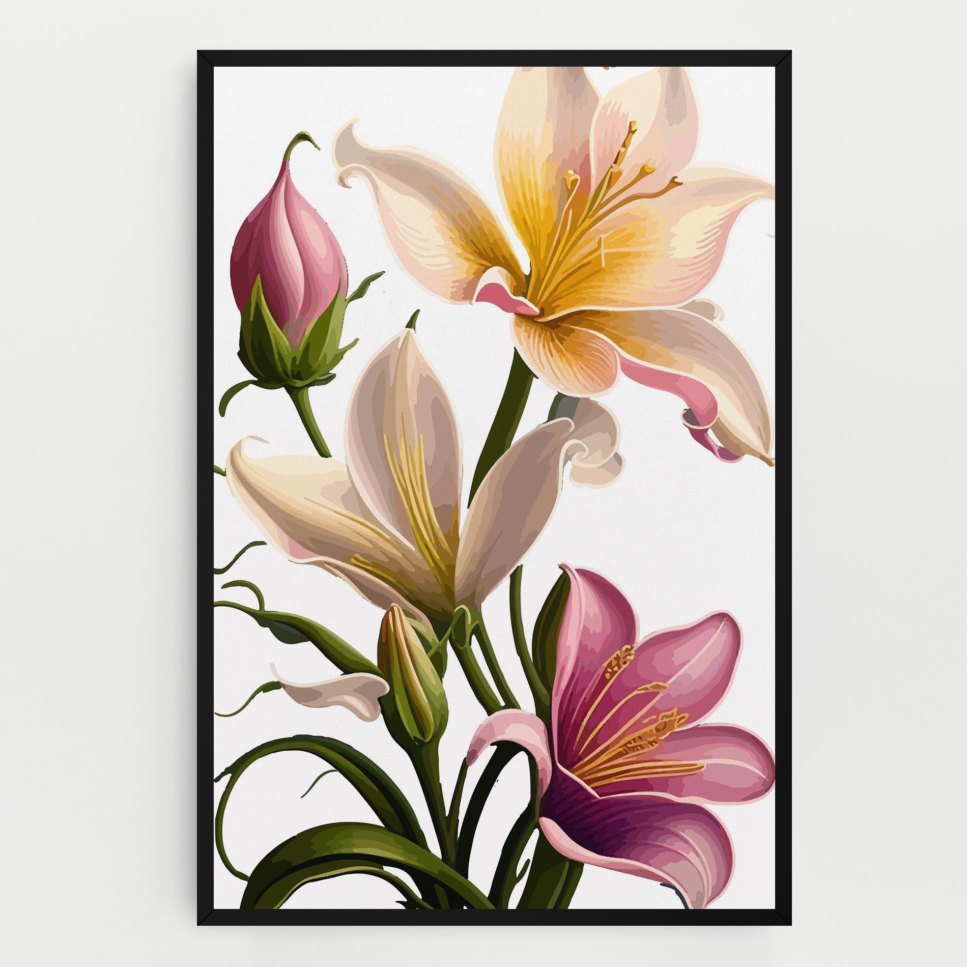Картина на платно Purple White Lily mockup 0