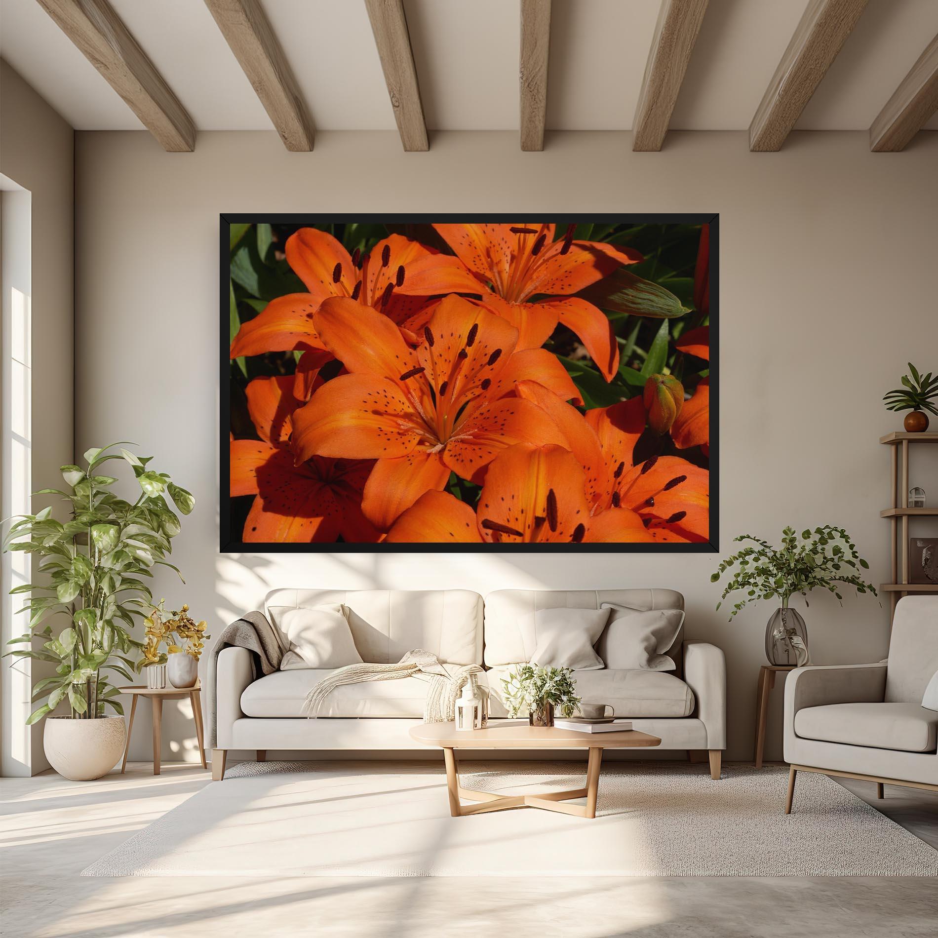 Картина на платно Orange Lily In The Sun mockup 6
