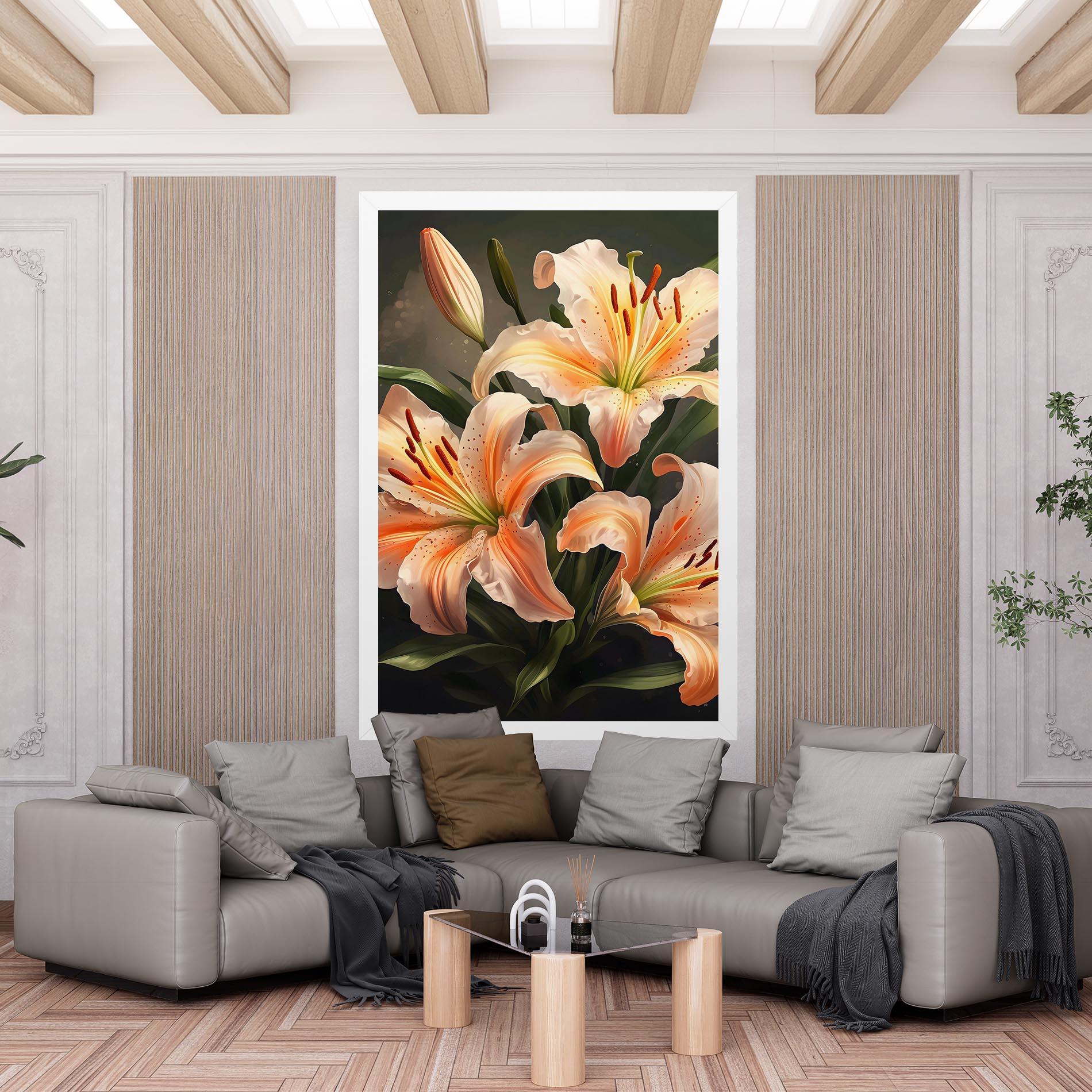 Картина на платно Light Orange Lily mockup 6