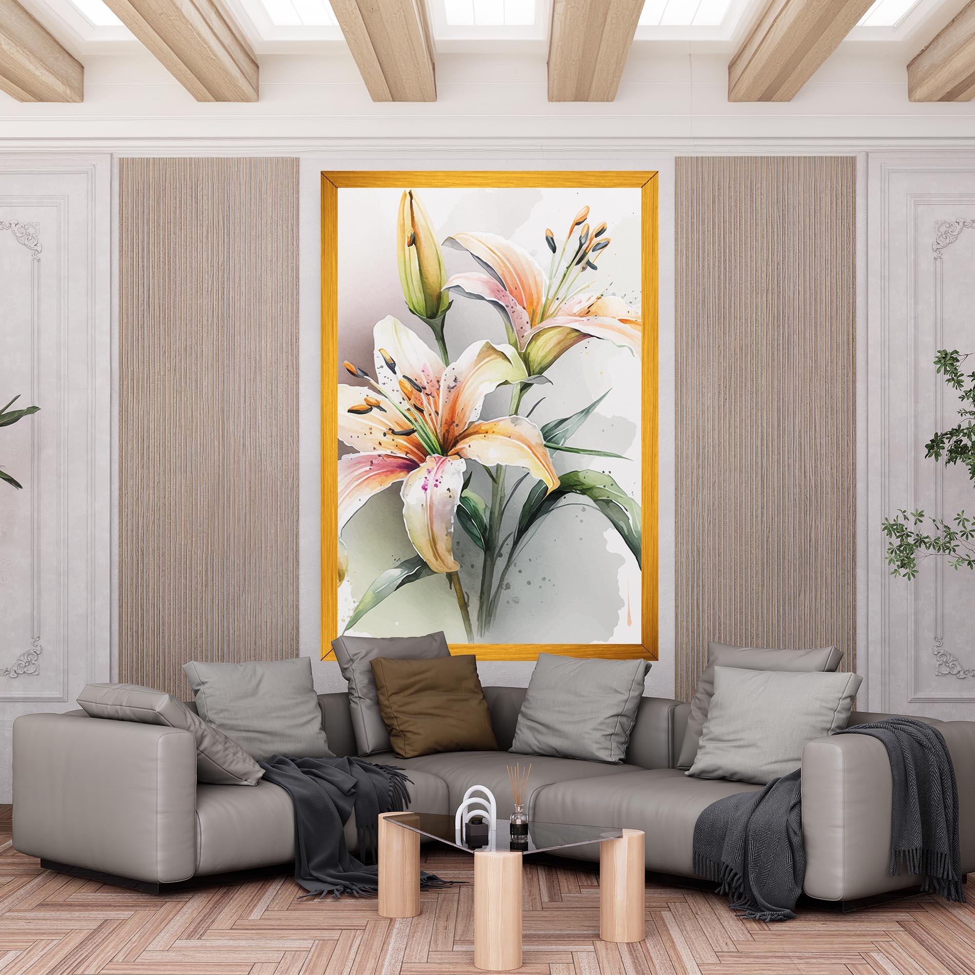 Картина на платно White Orange Lily mockup 6