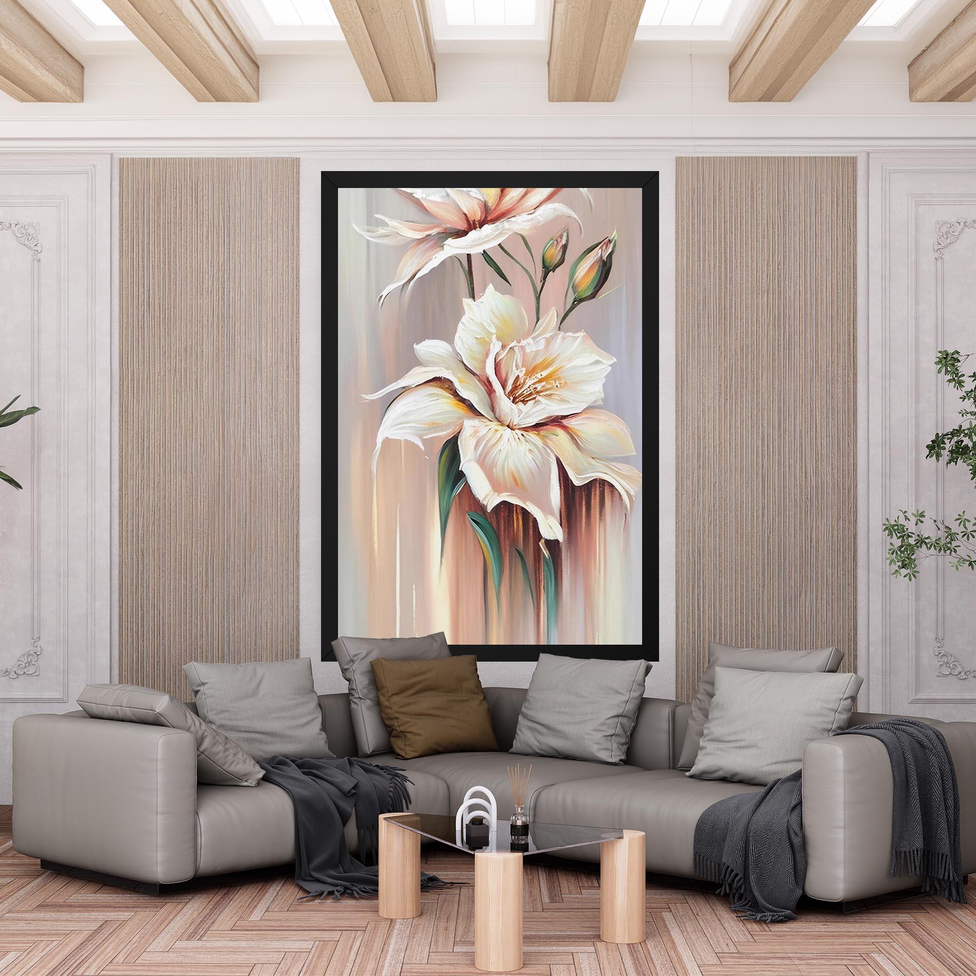 Картина на платно Abstract Lily Painting mockup 6