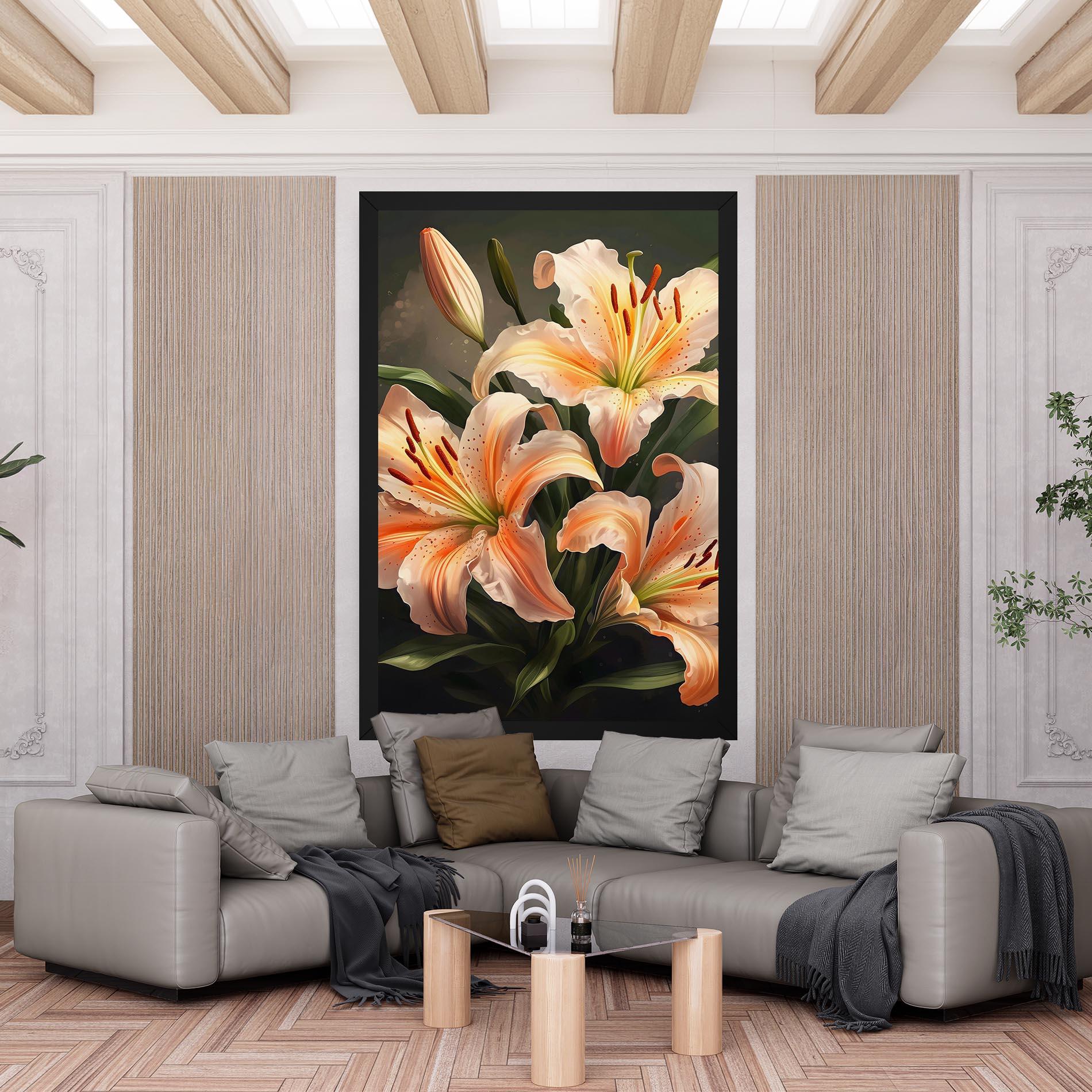 Картина на платно Light Orange Lily mockup 6